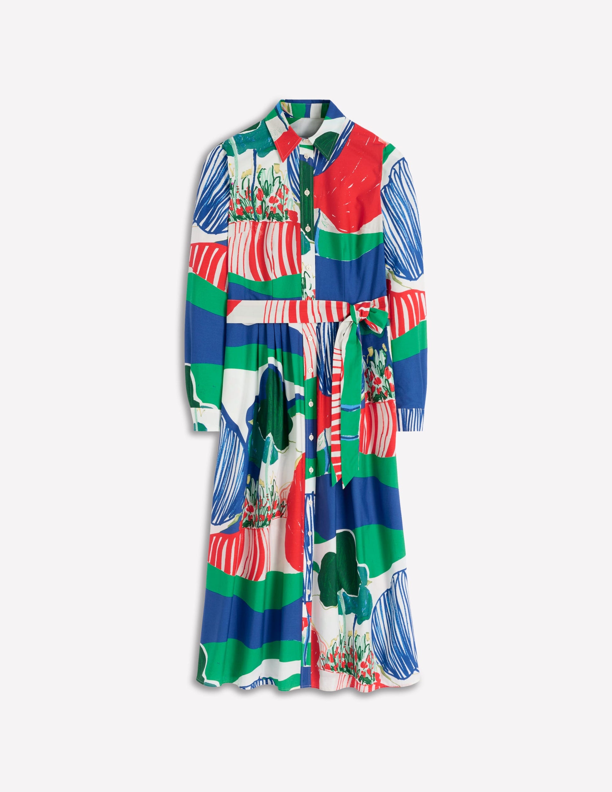 Alexa Long Sleeve Midi Dress-Multi Abstract Valley-8