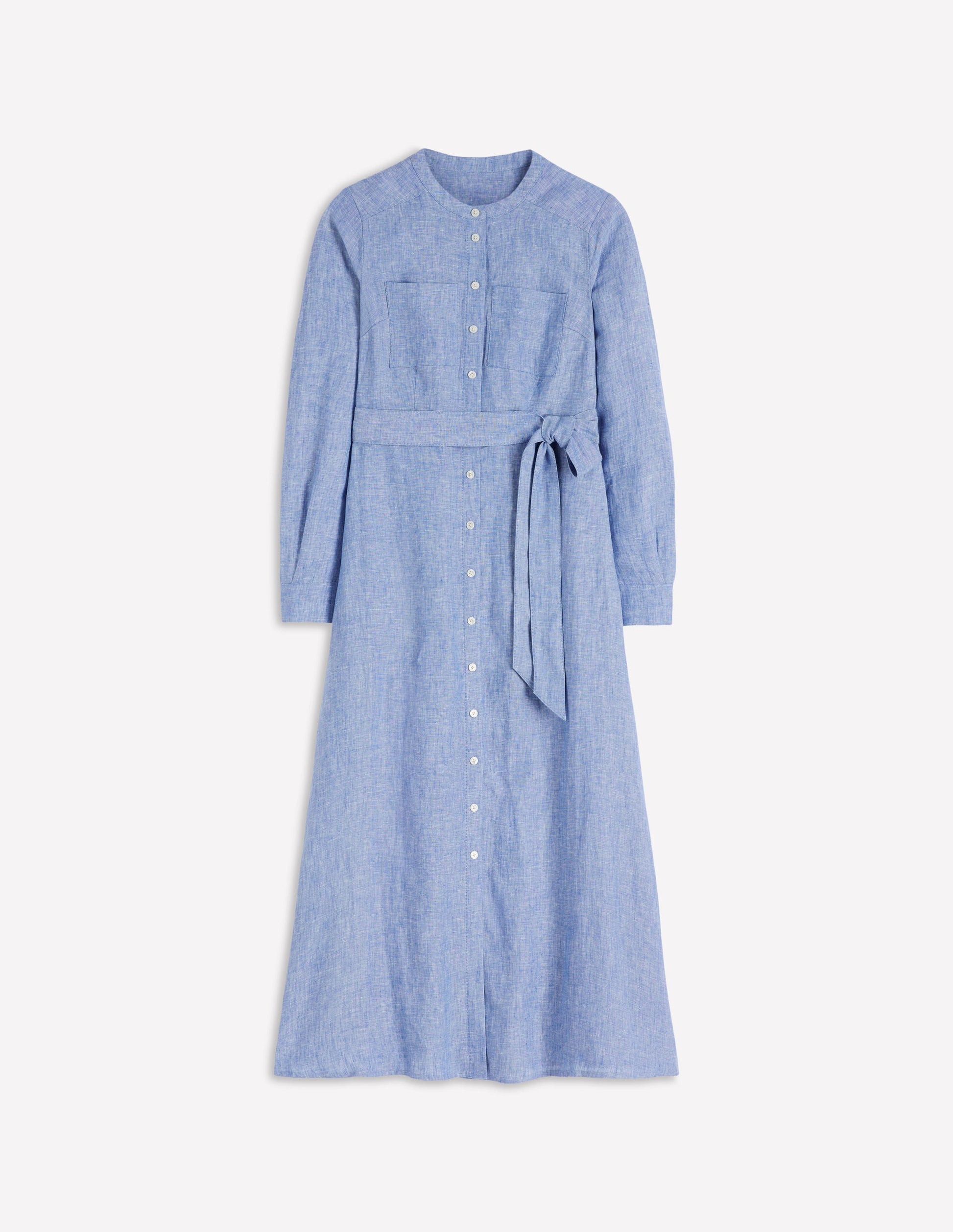 Mollie Linen Shirt Dress-Chambray-5