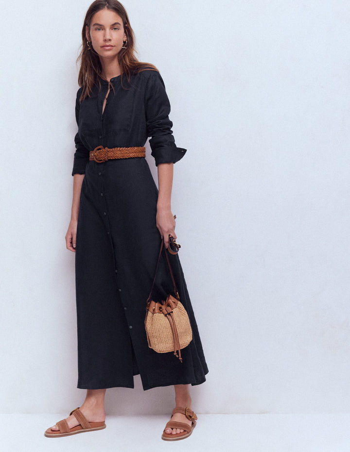 boden linen maxi dress Boden Women's Eva Linen Blend Maxi Dress in Blue