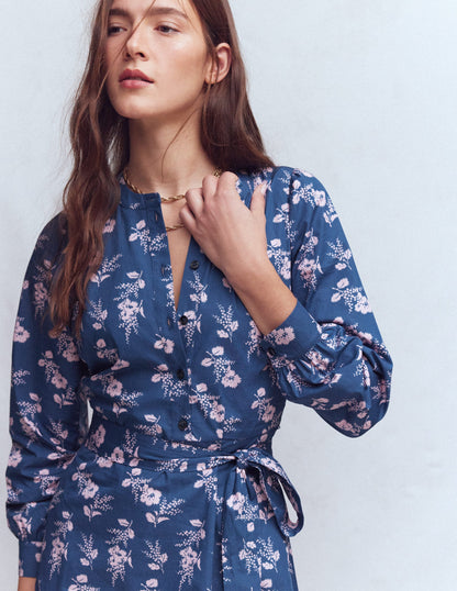 Ava Cotton Midi Dress-Denim Blue, Blossomy Sprig-5