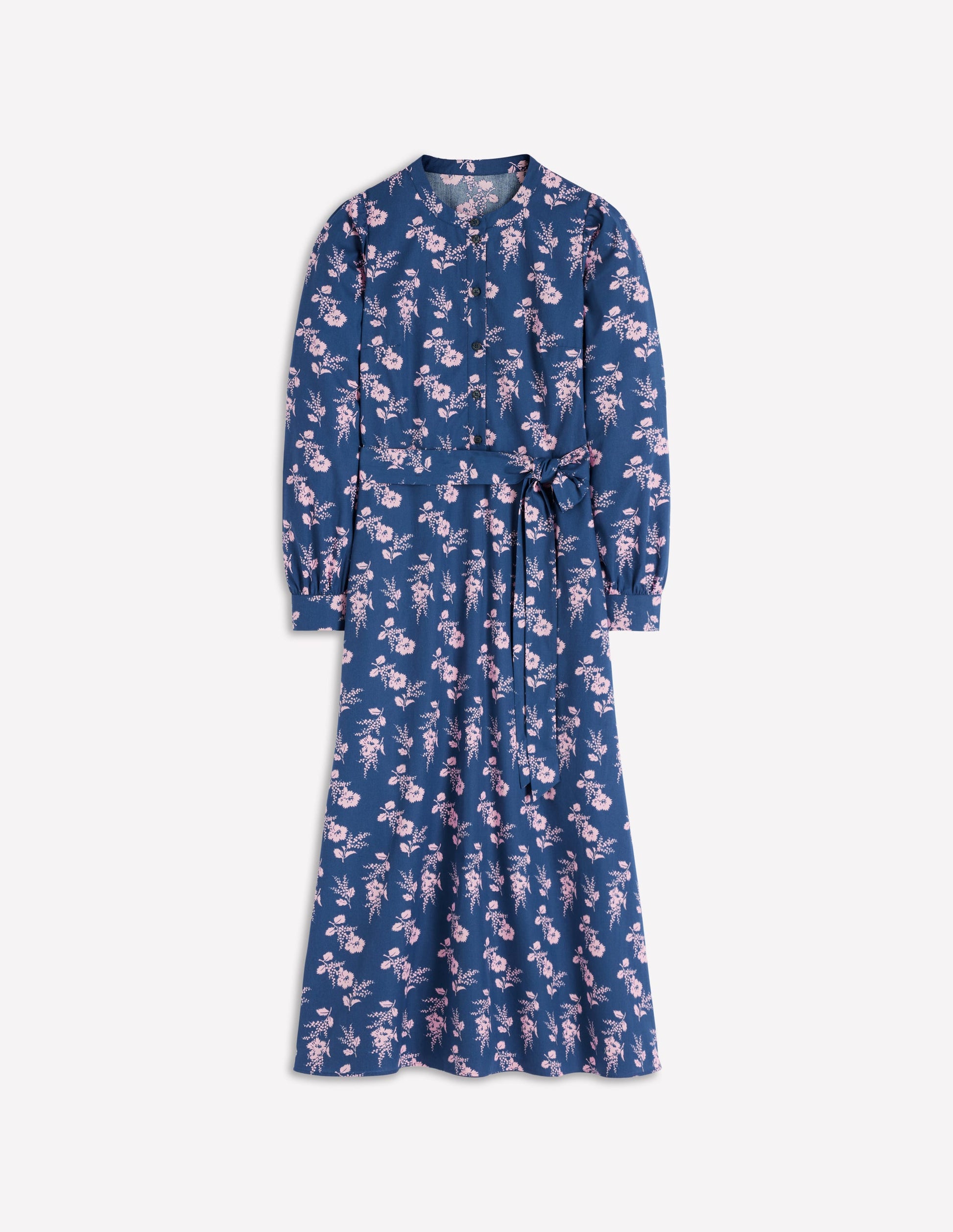 Ava Cotton Midi Dress-Denim Blue, Blossomy Sprig-7