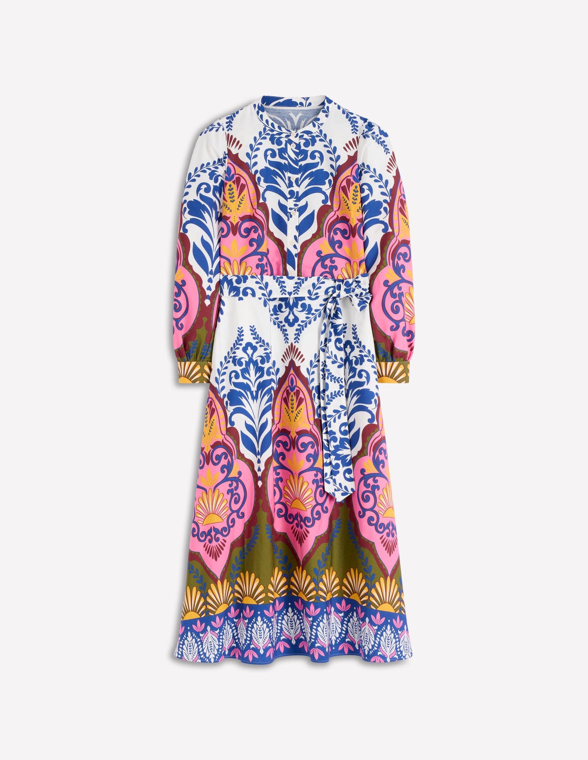 Ava Cotton Midi Dress-Multi, Ornamental Garden-7
