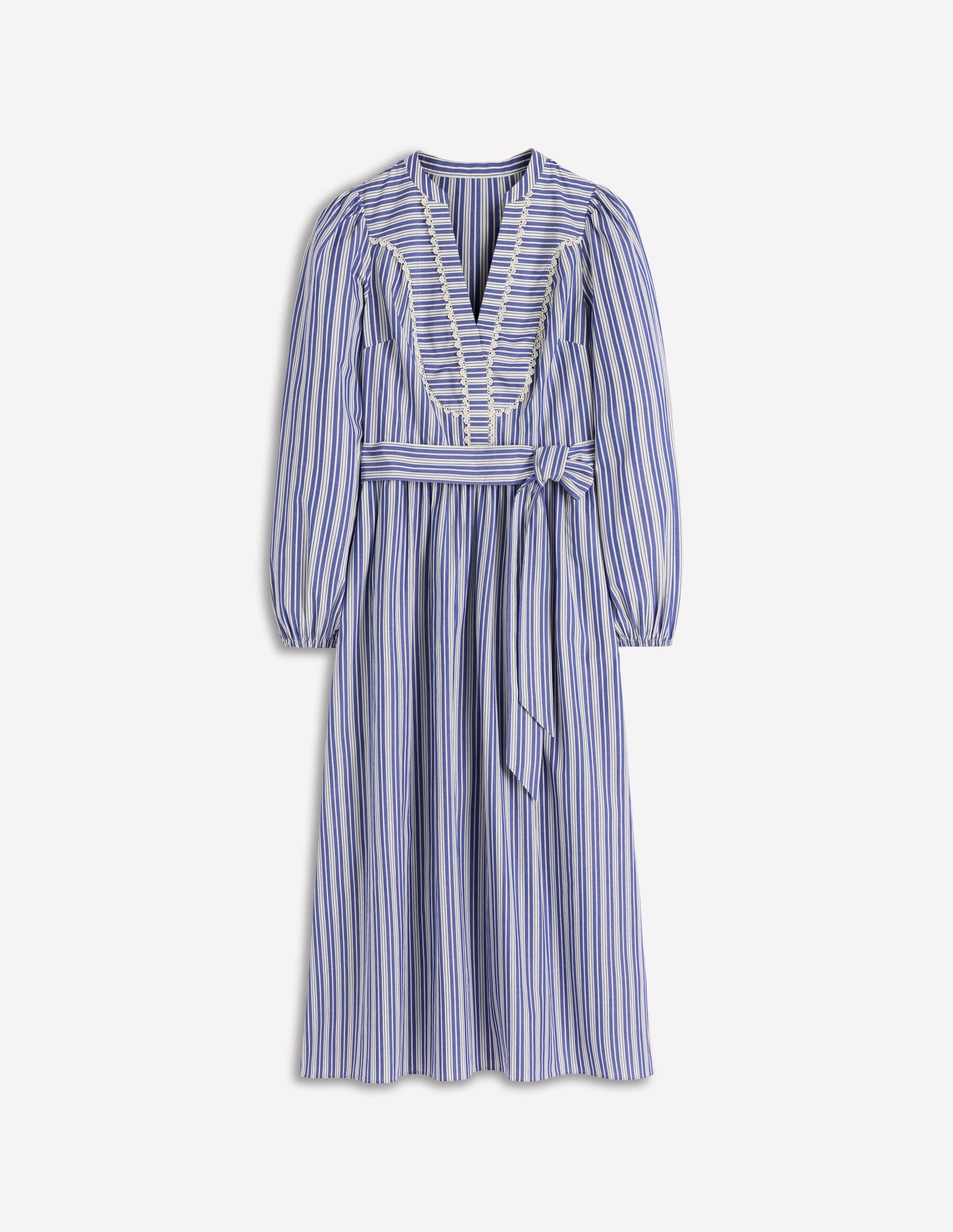 Cary Cotton Midi Dress-Bright Blue Varigated Stripe-7