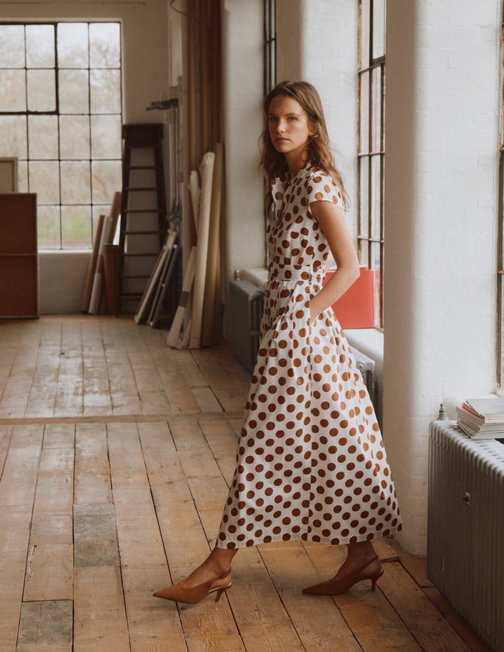 Arabella Cotton Maxi Dress-Ginger, Painted Dot