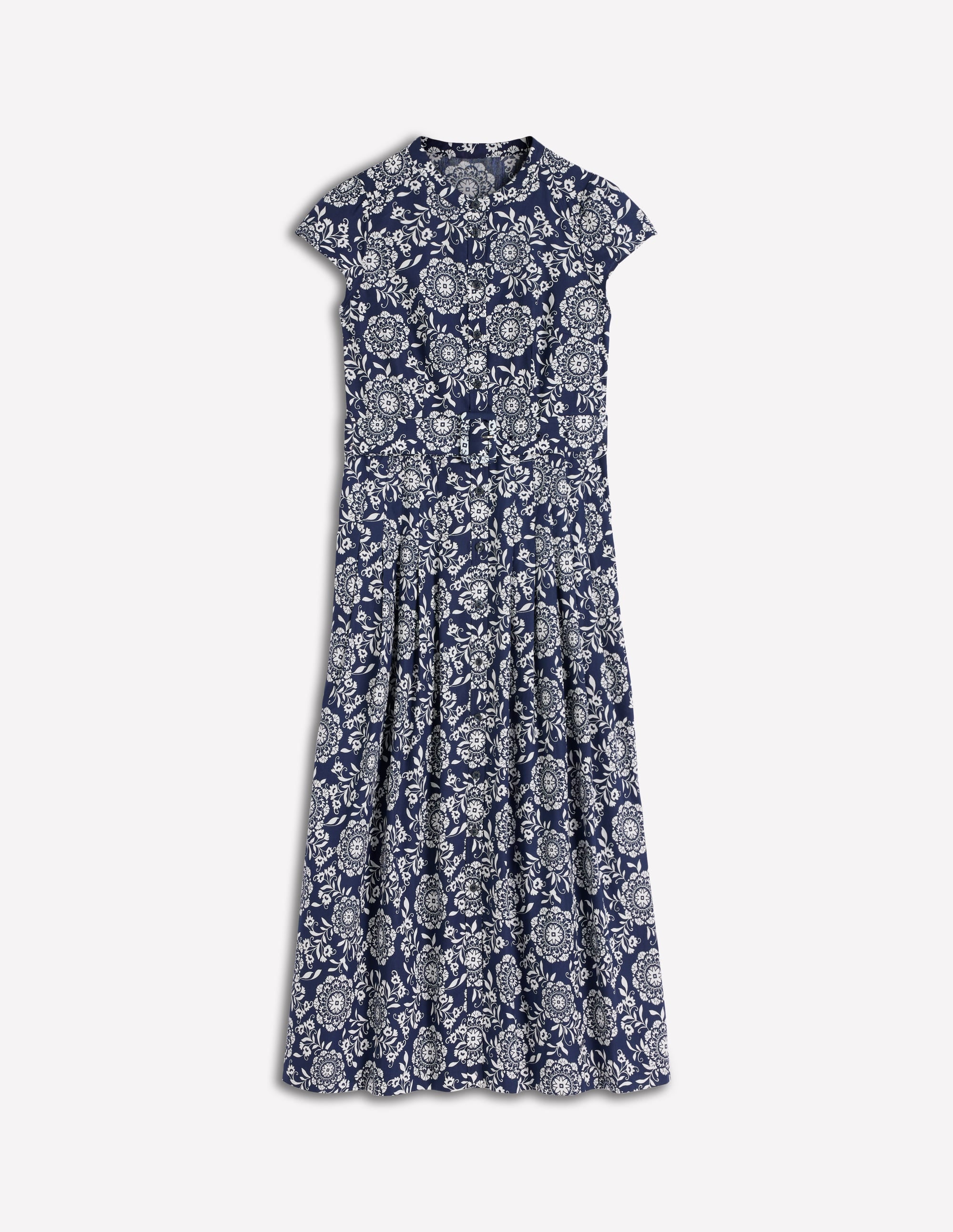 Arabella Cotton Maxi Dress-Navy, Decorative Blossom - Image 6
