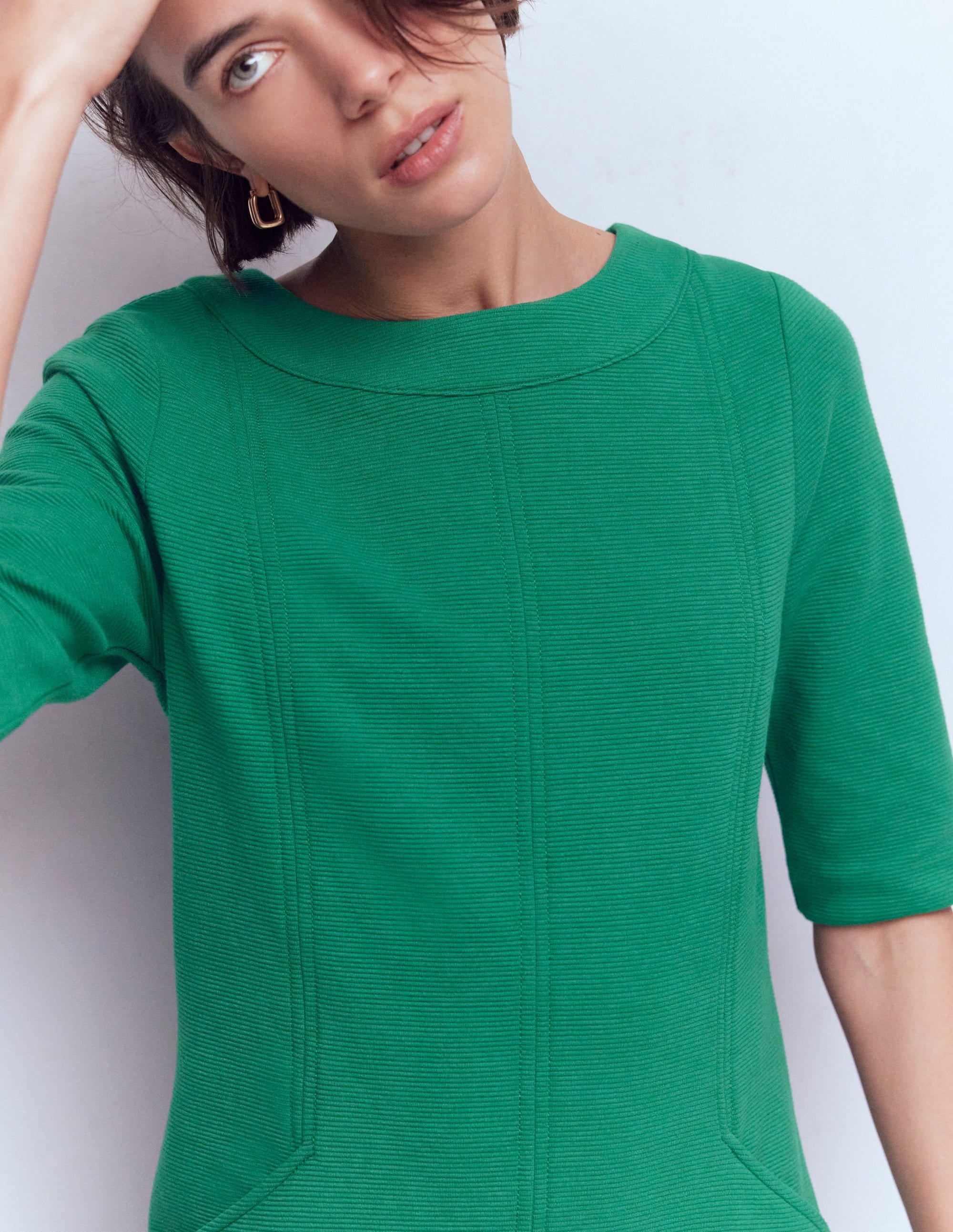 Nessa Ottoman Shift Dress-Jewel Green - Image 2