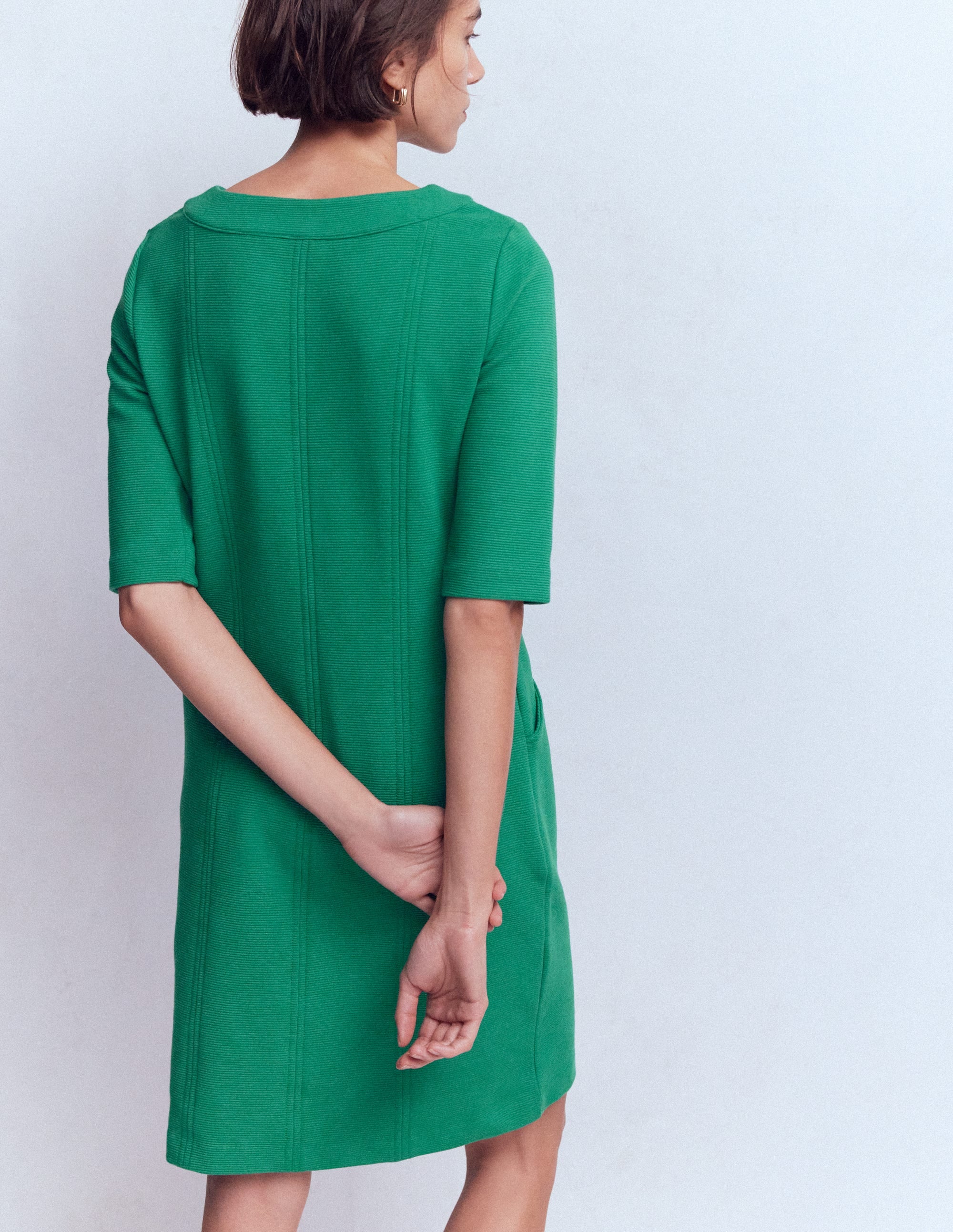 Nessa Ottoman Shift Dress-Jewel Green - Image 3