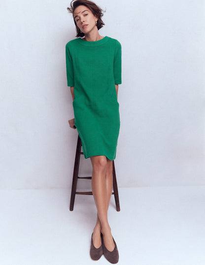 Nessa Ottoman Shift Dress-Jewel Green-4