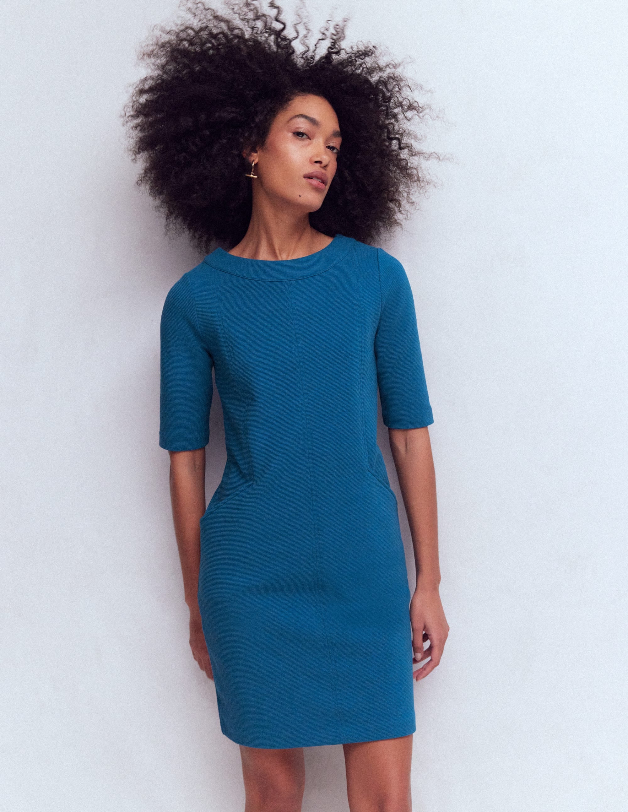 Nessa Ottoman Shift Dress-Tourmaline Blue - Image 1