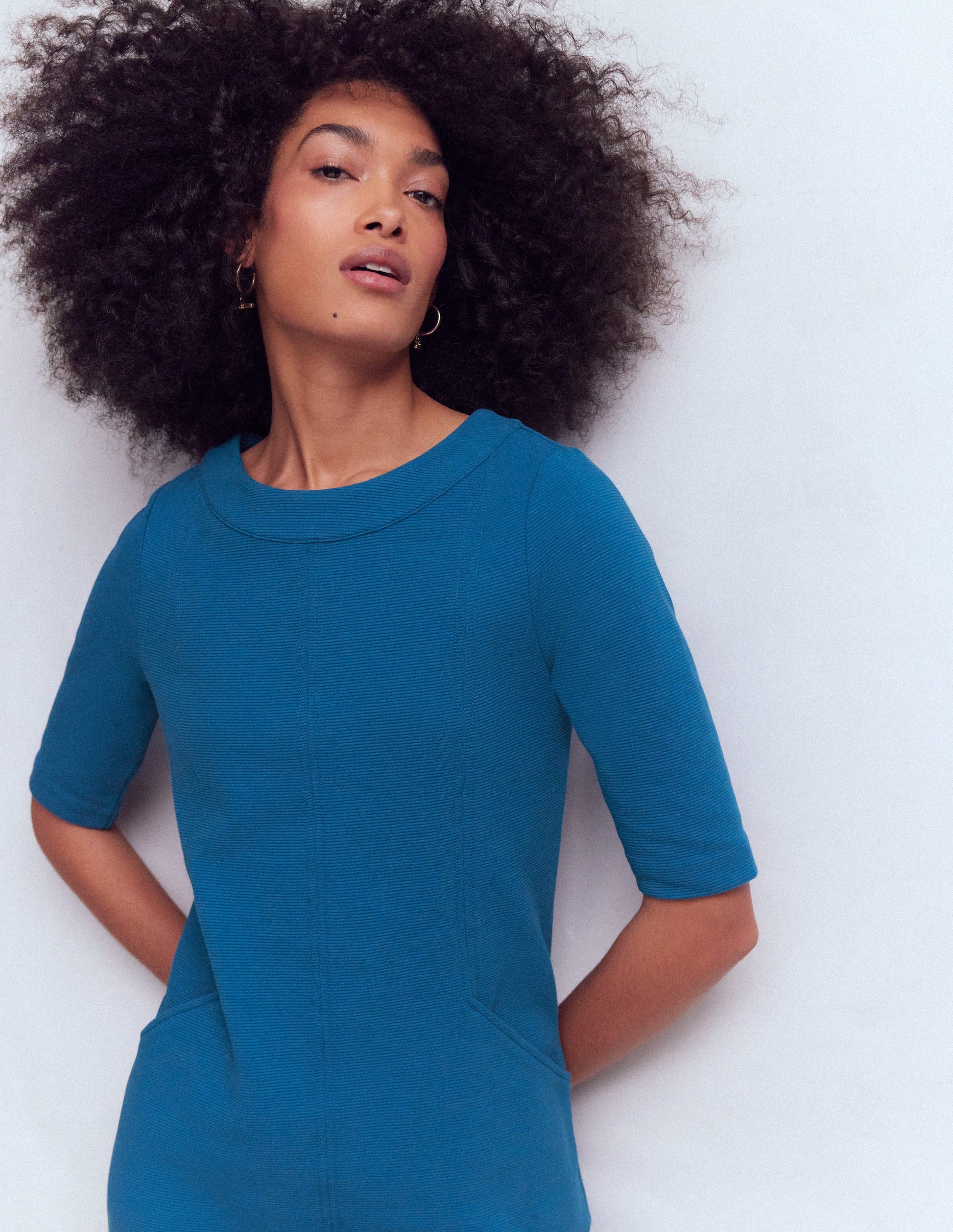 Nessa Ottoman Shift Dress-Tourmaline Blue-2