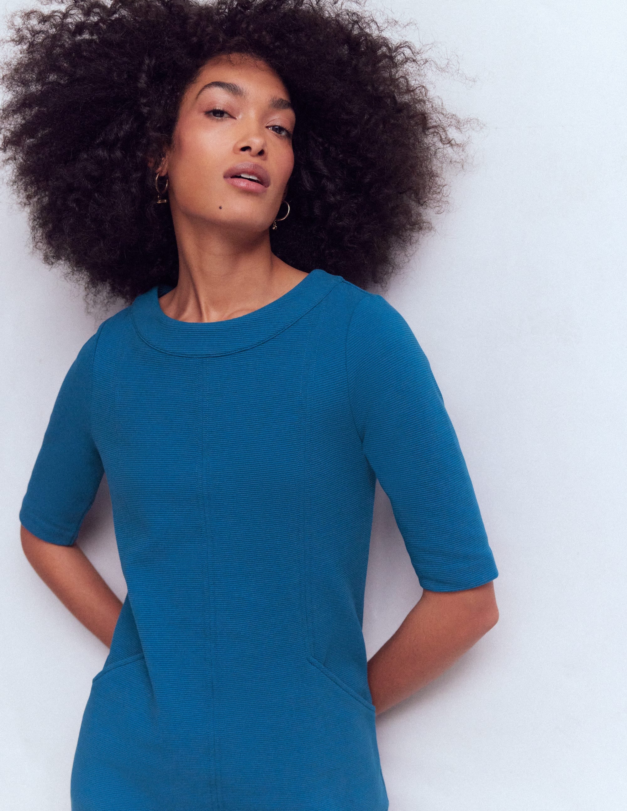 Nessa Ottoman Shift Dress-Tourmaline Blue - Image 2