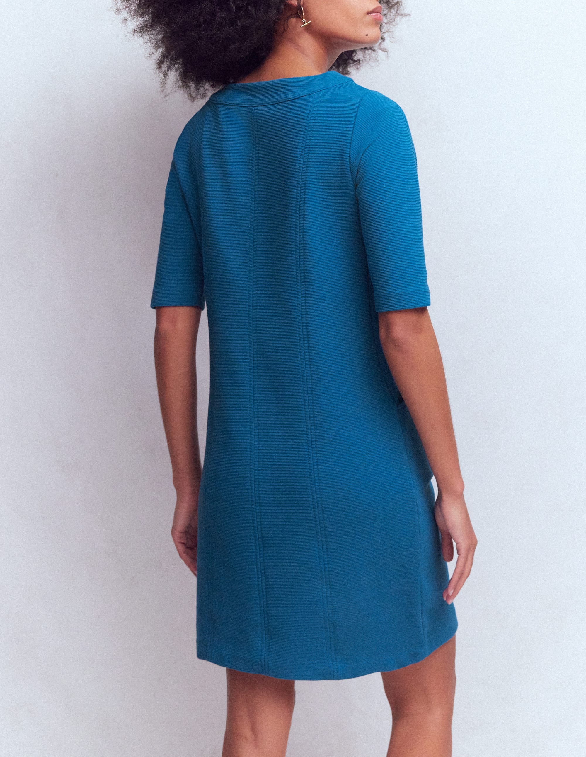 Nessa Ottoman Shift Dress-Tourmaline Blue - Image 3