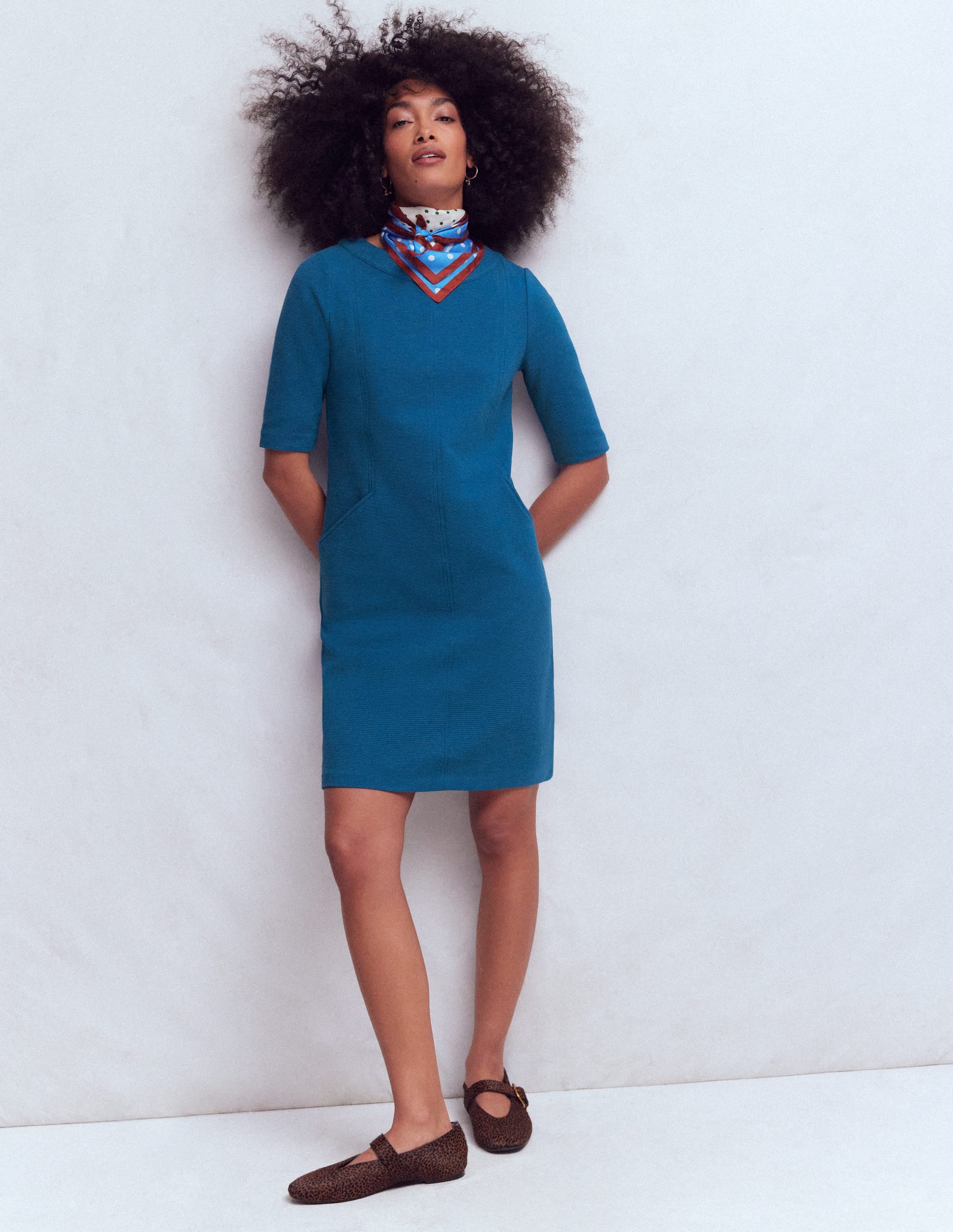 Nessa Ottoman Shift Dress-Tourmaline Blue - Image 4
