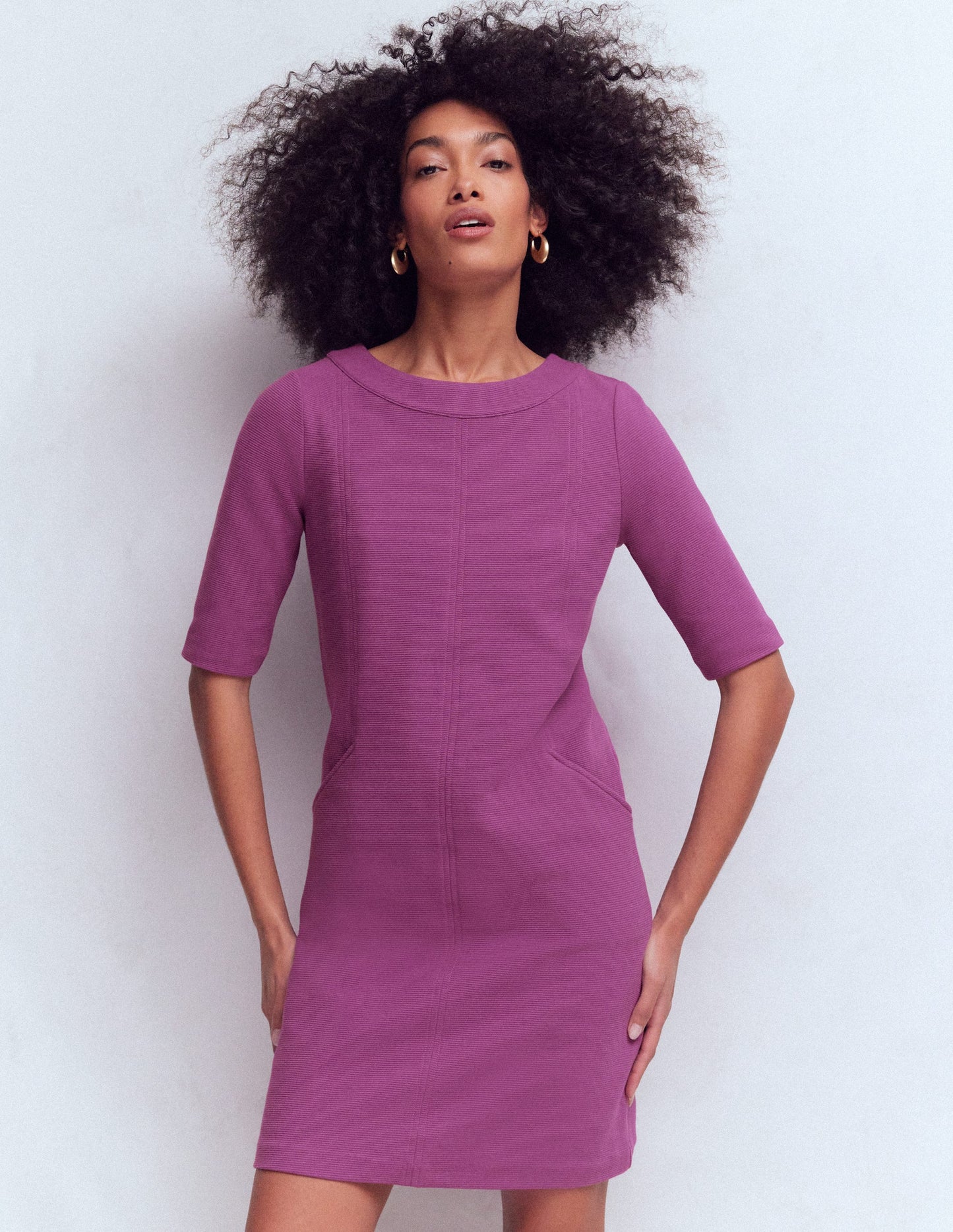 Nessa Ottoman Shift Dress-Damson