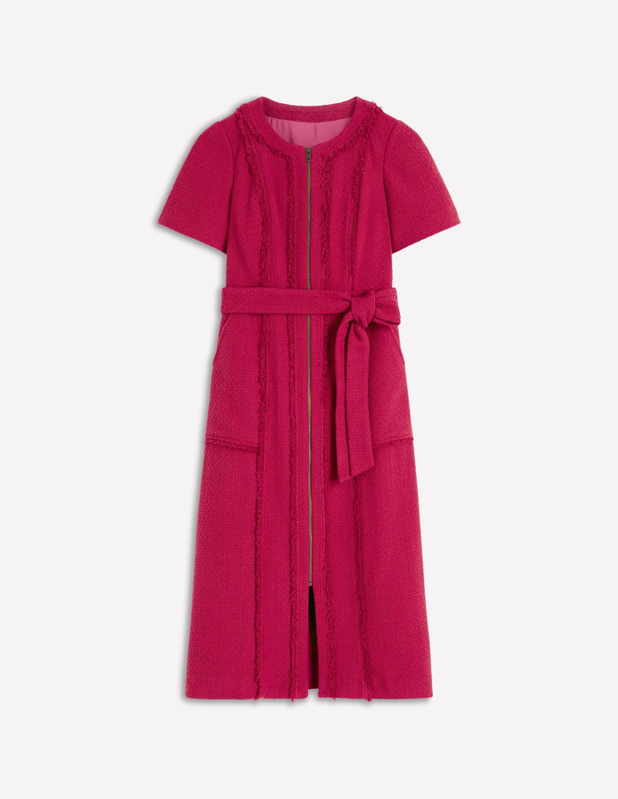 Ruth Zip Texture Dress-Berry - Image 5