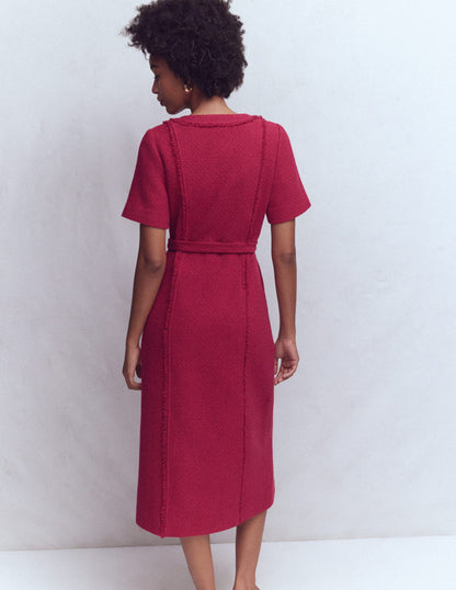 Ruth Zip Texture Dress-Pomegranate-3