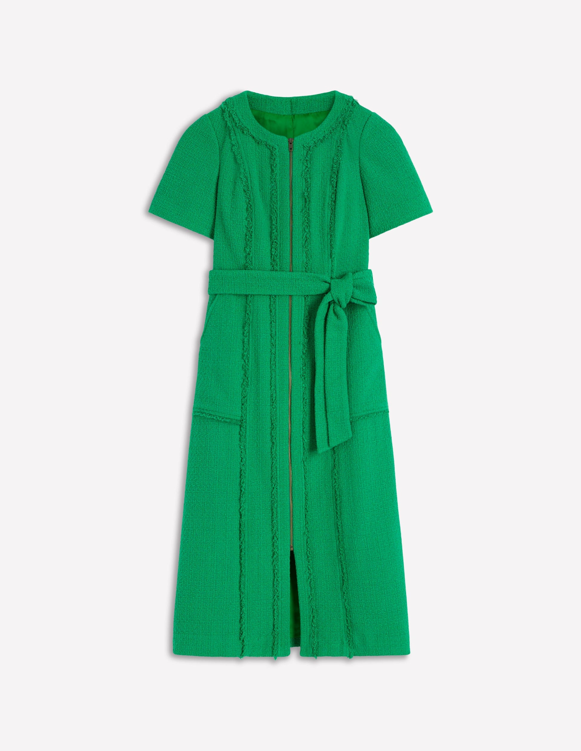 Ruth Zip Texture Dress-Highland Green-5