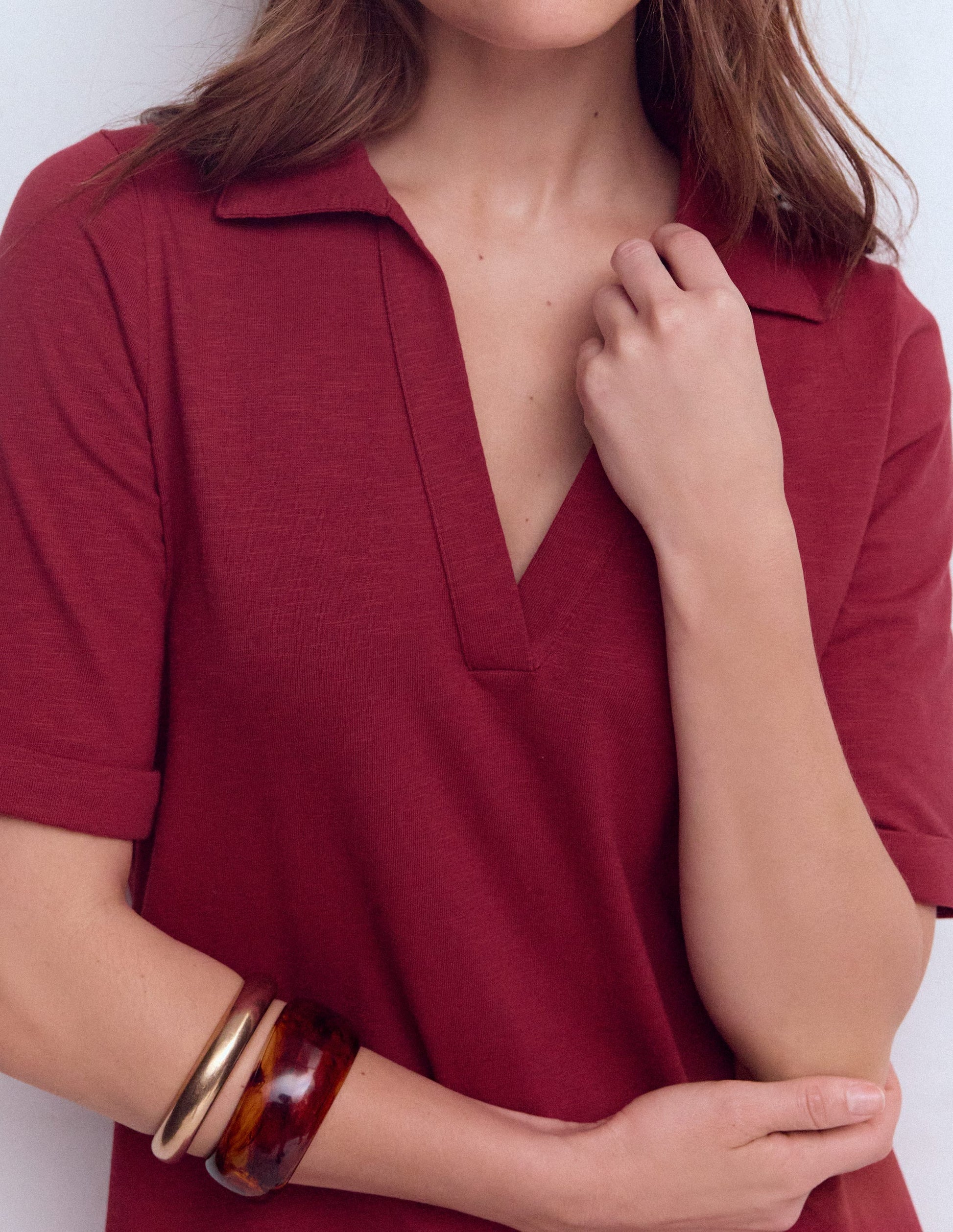 Tilda Jersey T-shirt Dress-Rich Chestnut-2