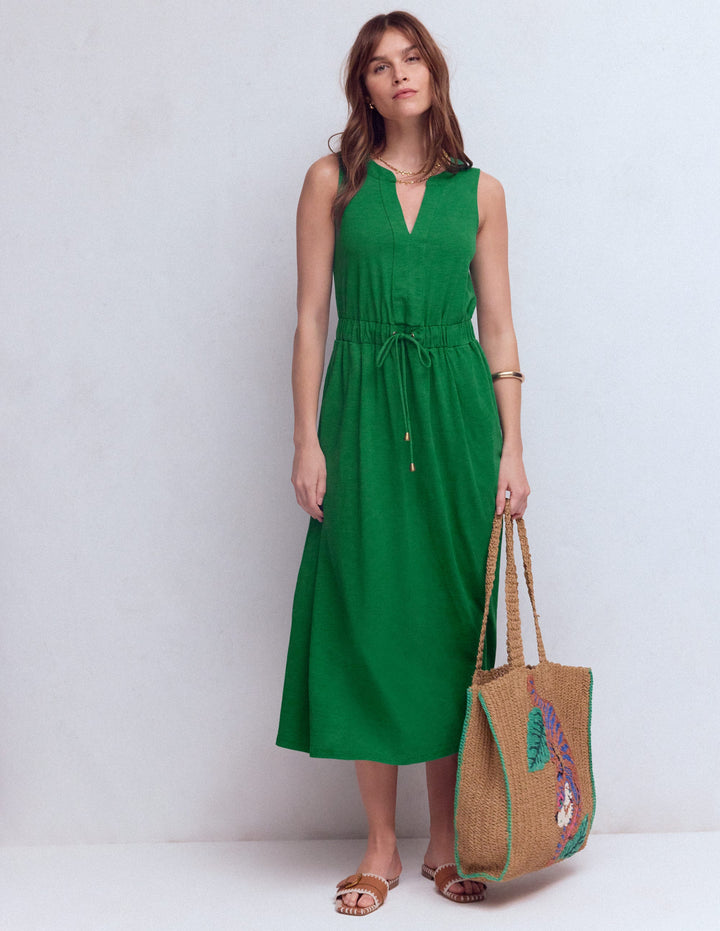 Delphine Midi Jersey Dress-Fresh Green