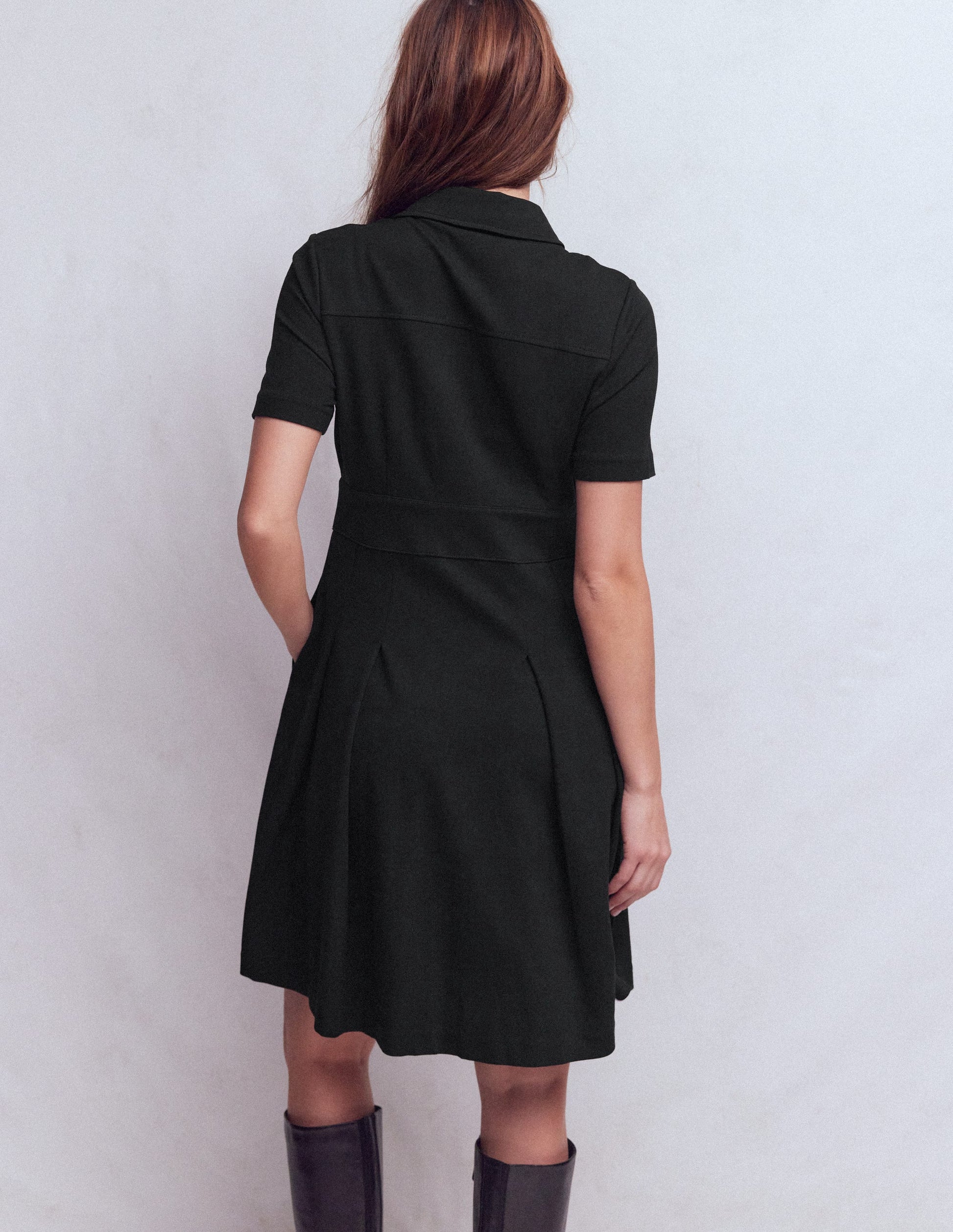 Bridget Ponte Short Dress-Black-3
