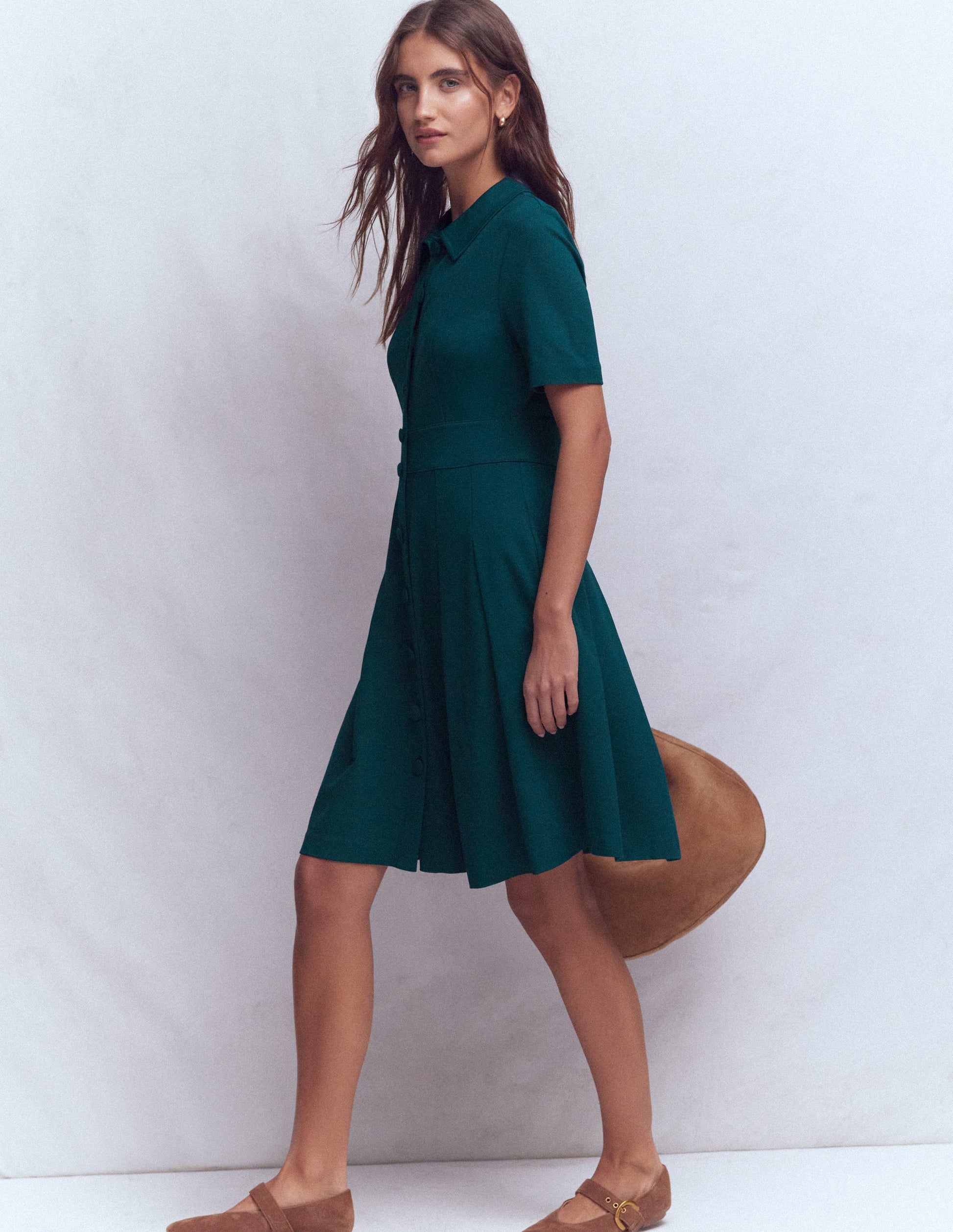 Bridget Ponte Short Dress-Midnight Teal-6