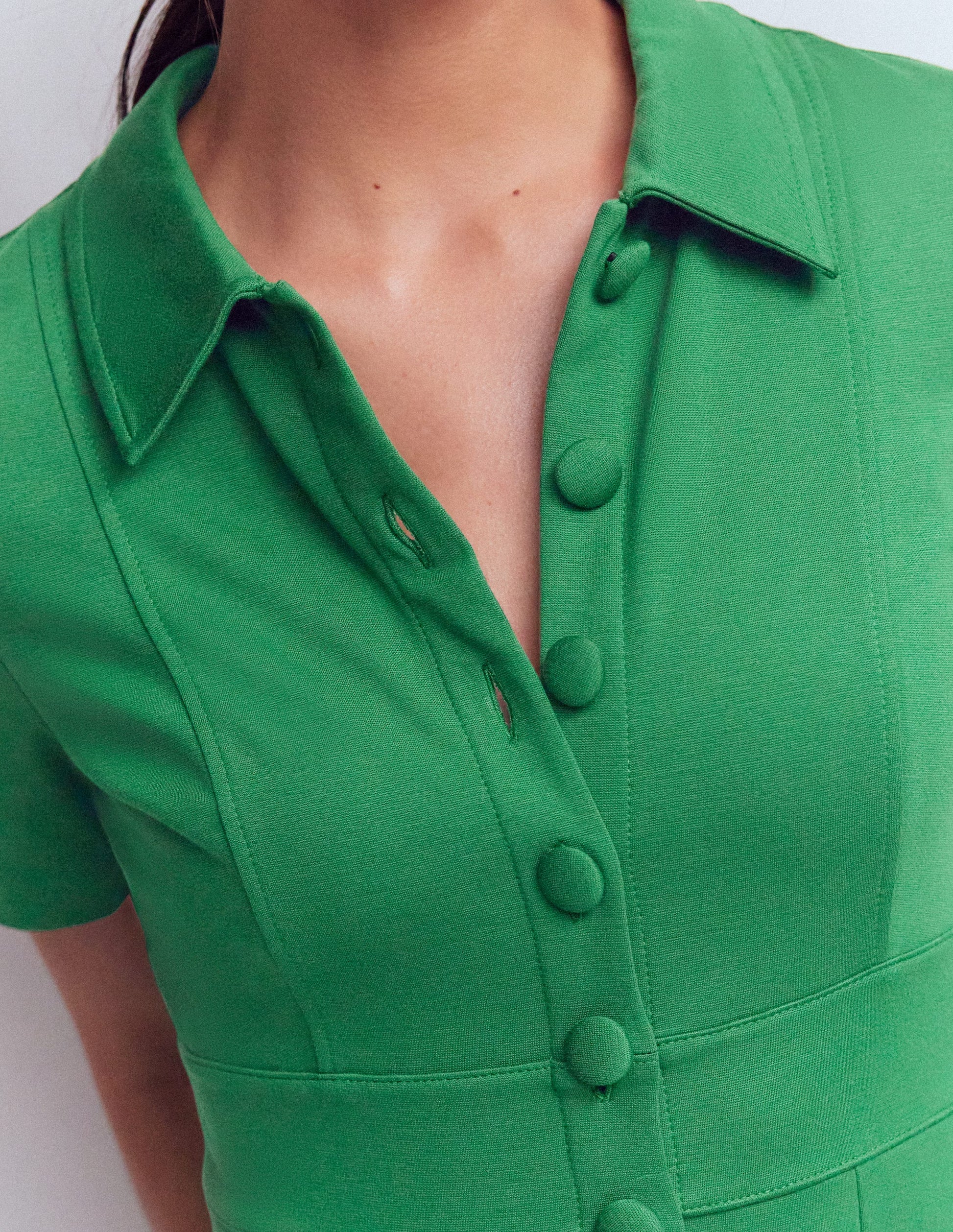 Bridget Ponte Short Dress-Fresh Green-2