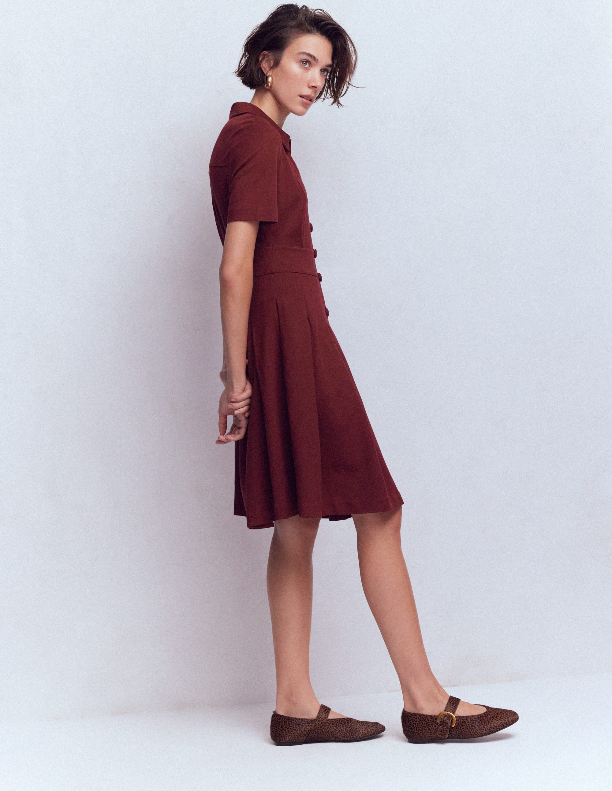 Bridget Ponte Short Dress-Deep Wisteria - Image 1