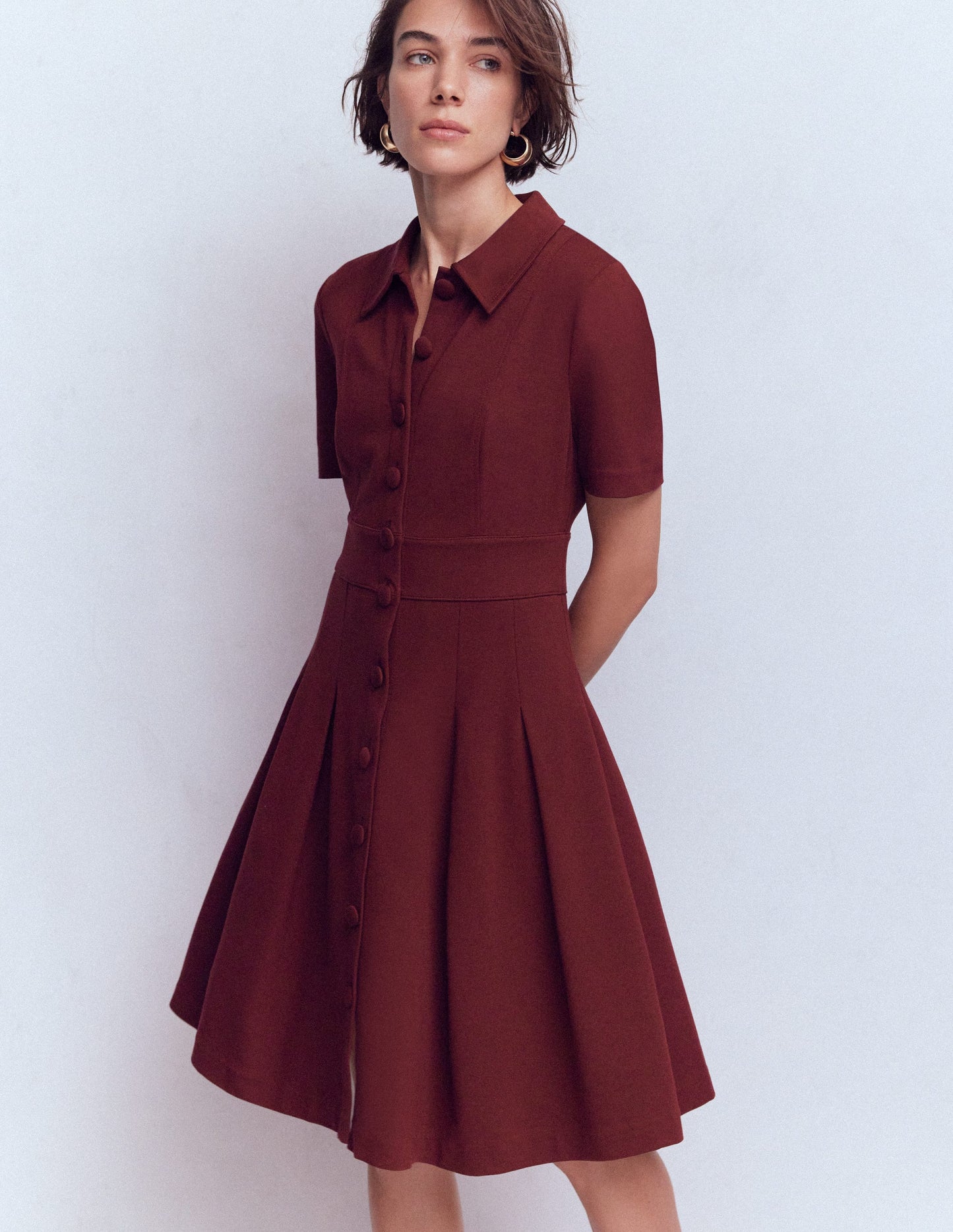 Bridget Ponte Short Dress-Deep Wisteria