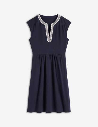 May Jersey Short Dress-Navy-5