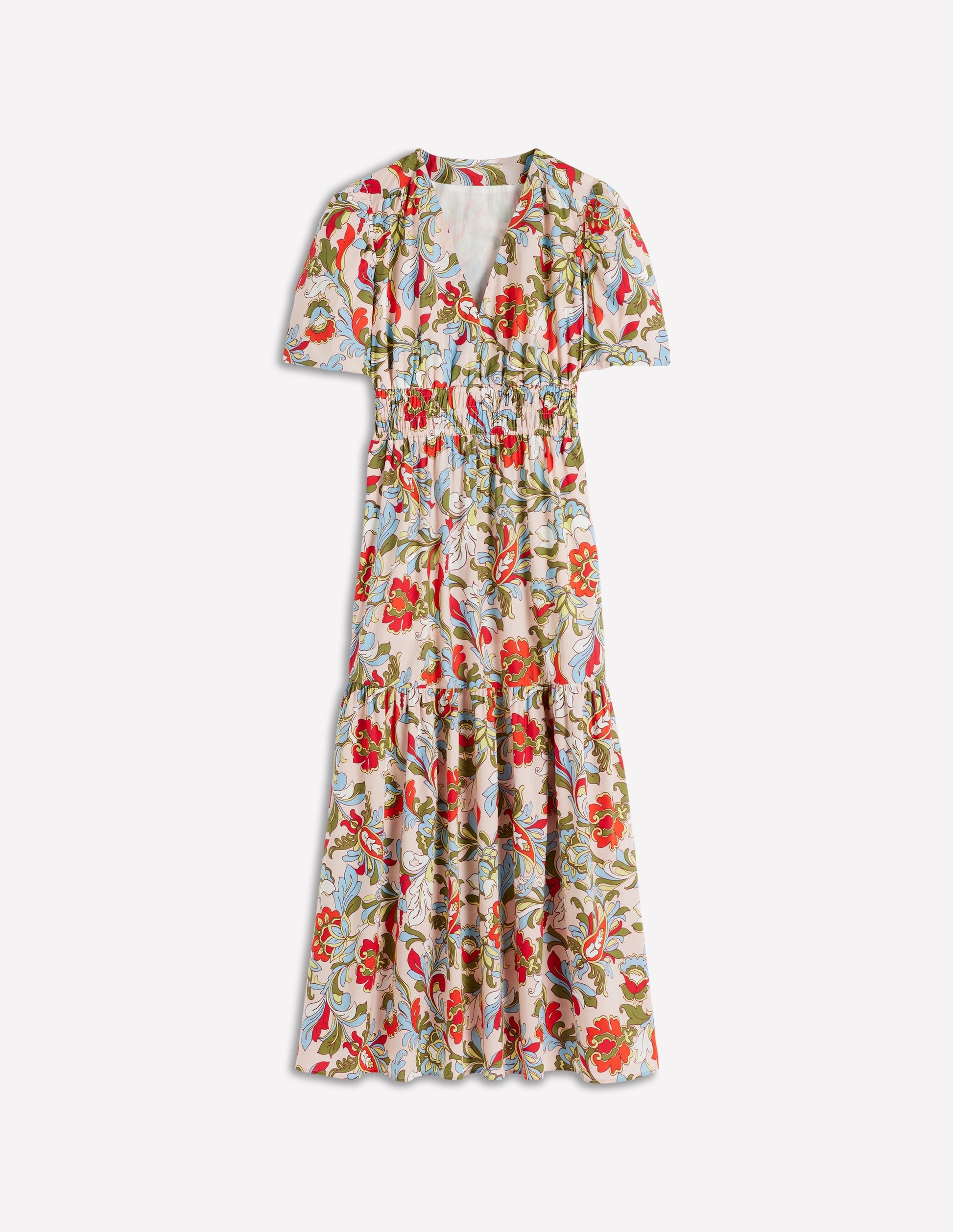 Irene Puff Sleeve Cotton Dress-Multi, Botanical Flourish | Boden UK Irene Puff Sleeve Cotton Dress-Multi, Botanical Flourish | Boden UK