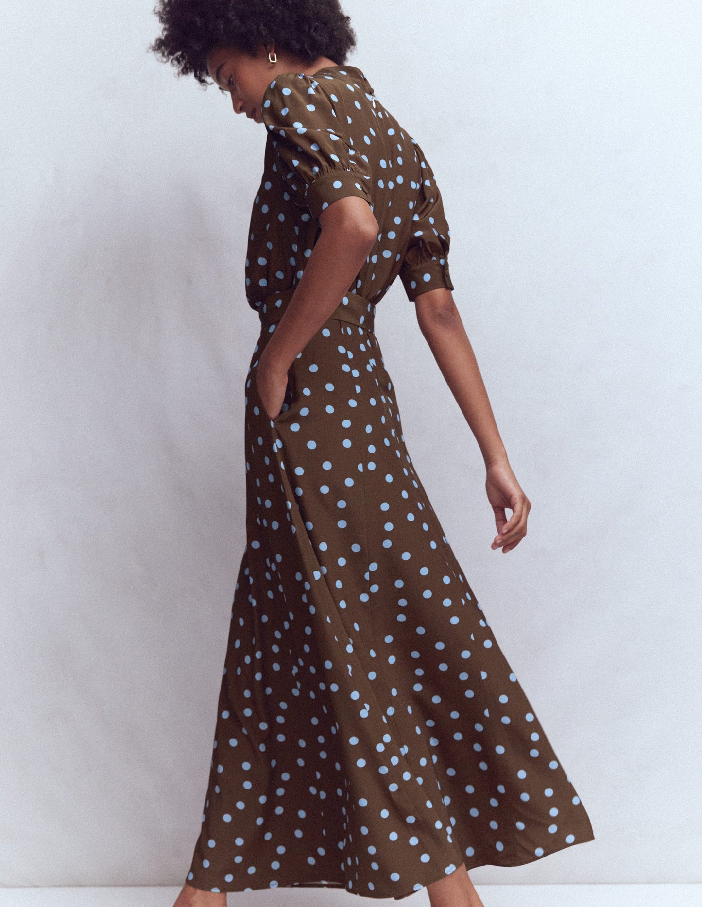 High Neck Belted Dress-Potting Soil Spot