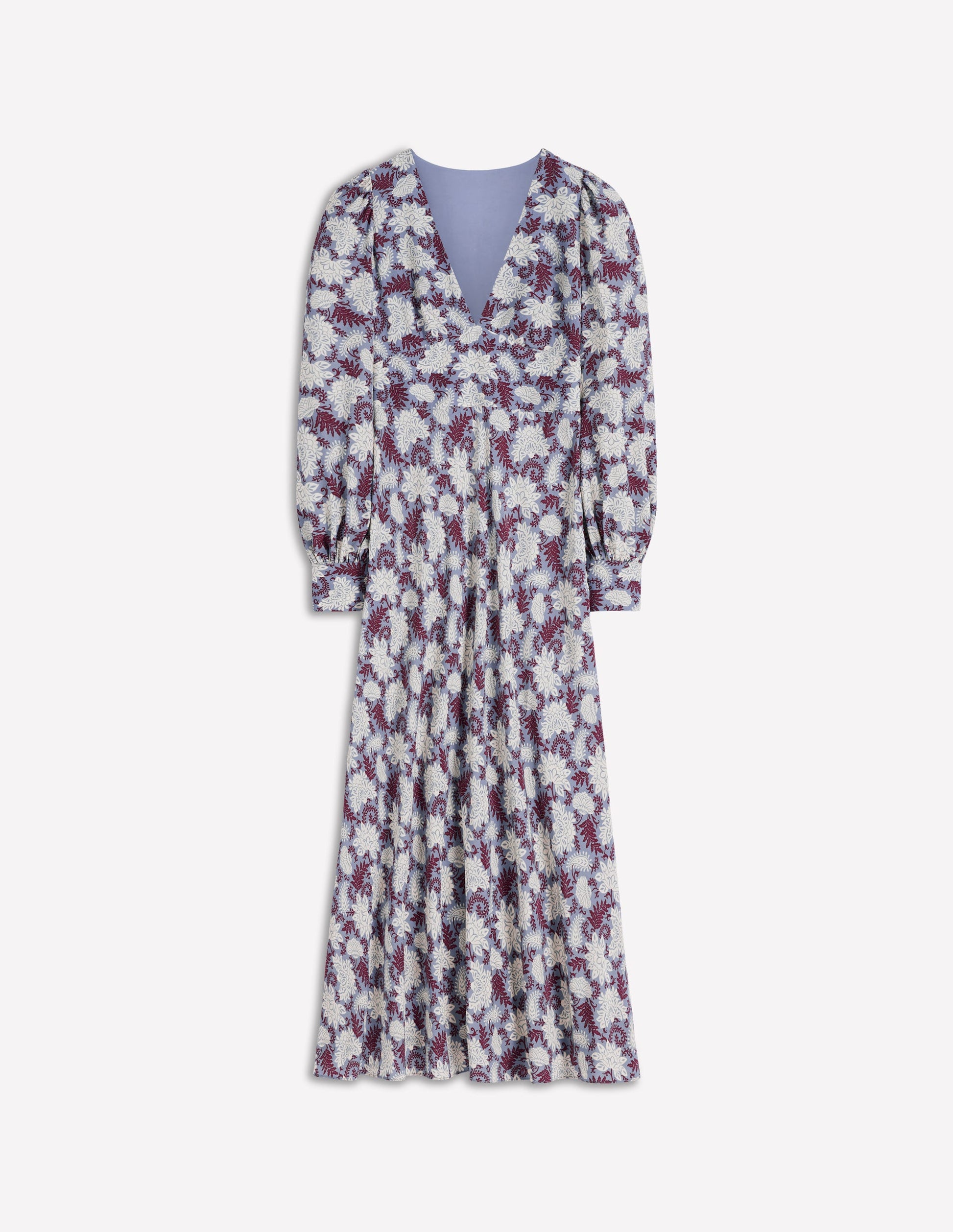 V-neck Blouson Sleeve Dress-Multi Blooming Flora-6