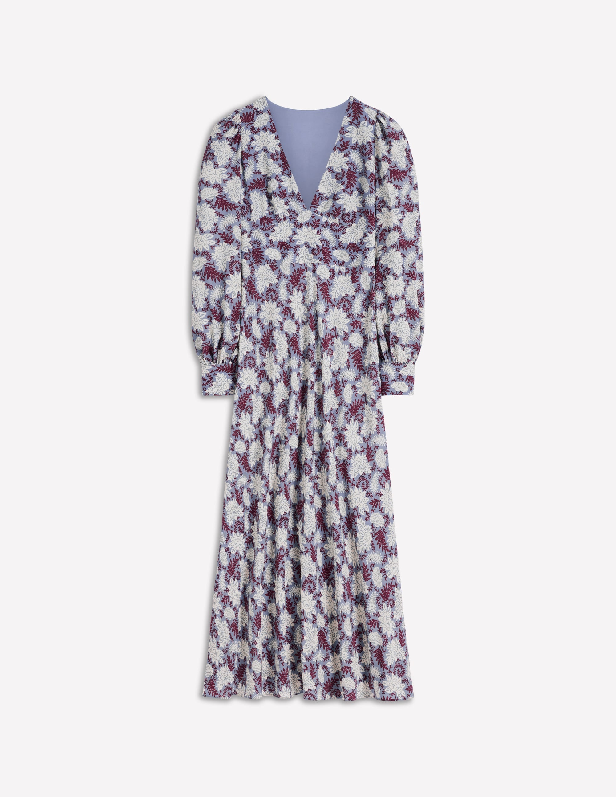 V-neck Blouson Sleeve Dress-Multi Blooming Flora - Image 6
