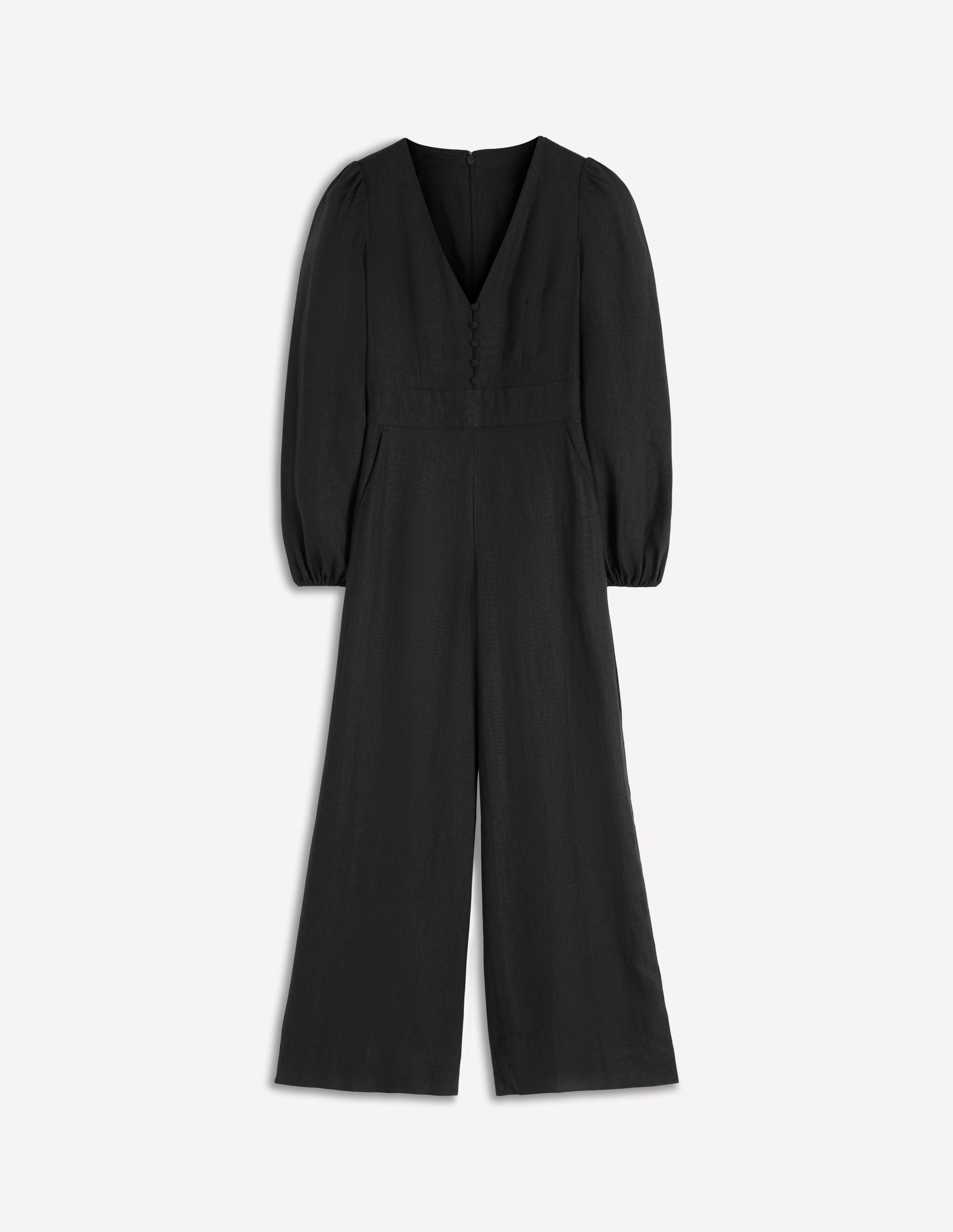 Lola Linen Jumpsuit-Black-5