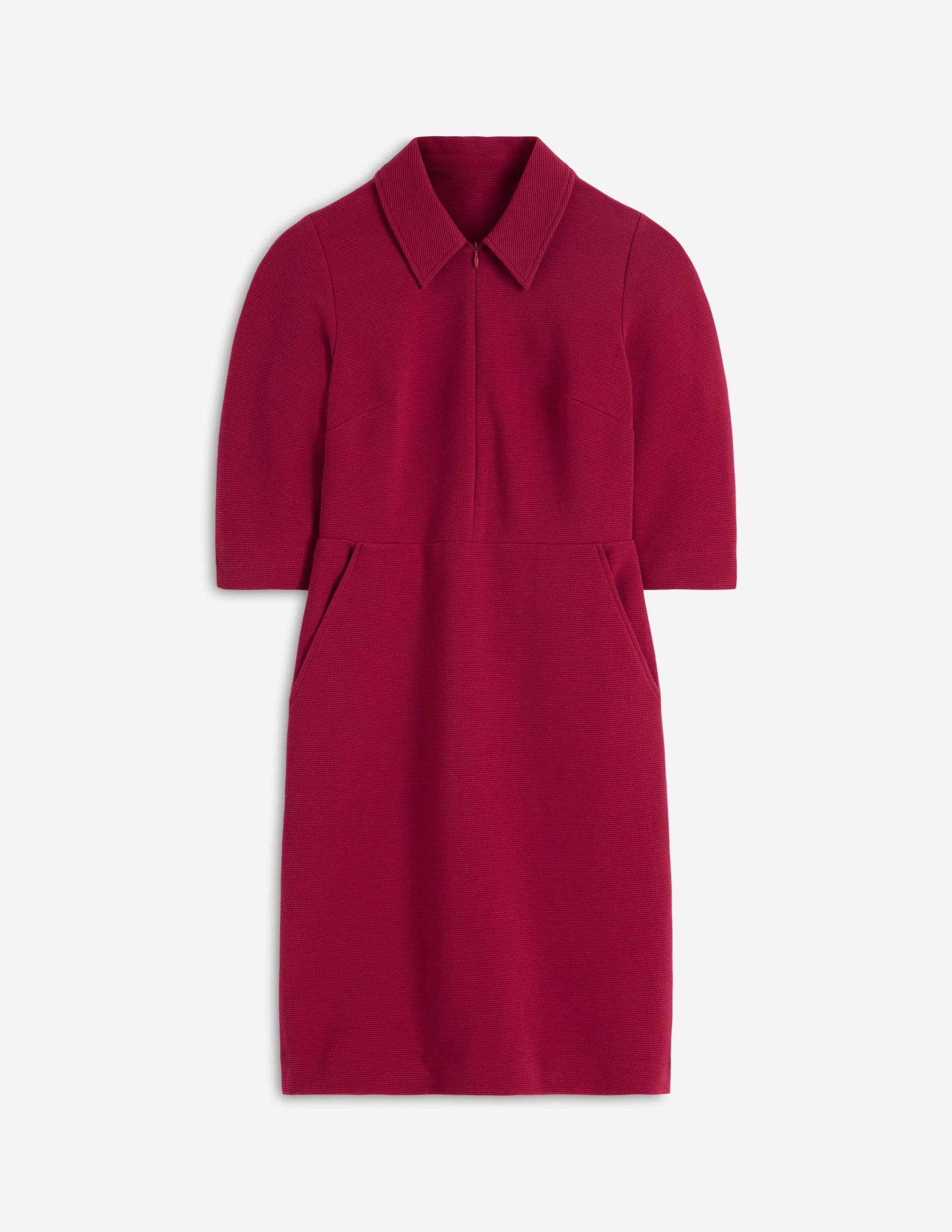 Cam Short Sleeve Ottoman Dress-Ruby Red-5