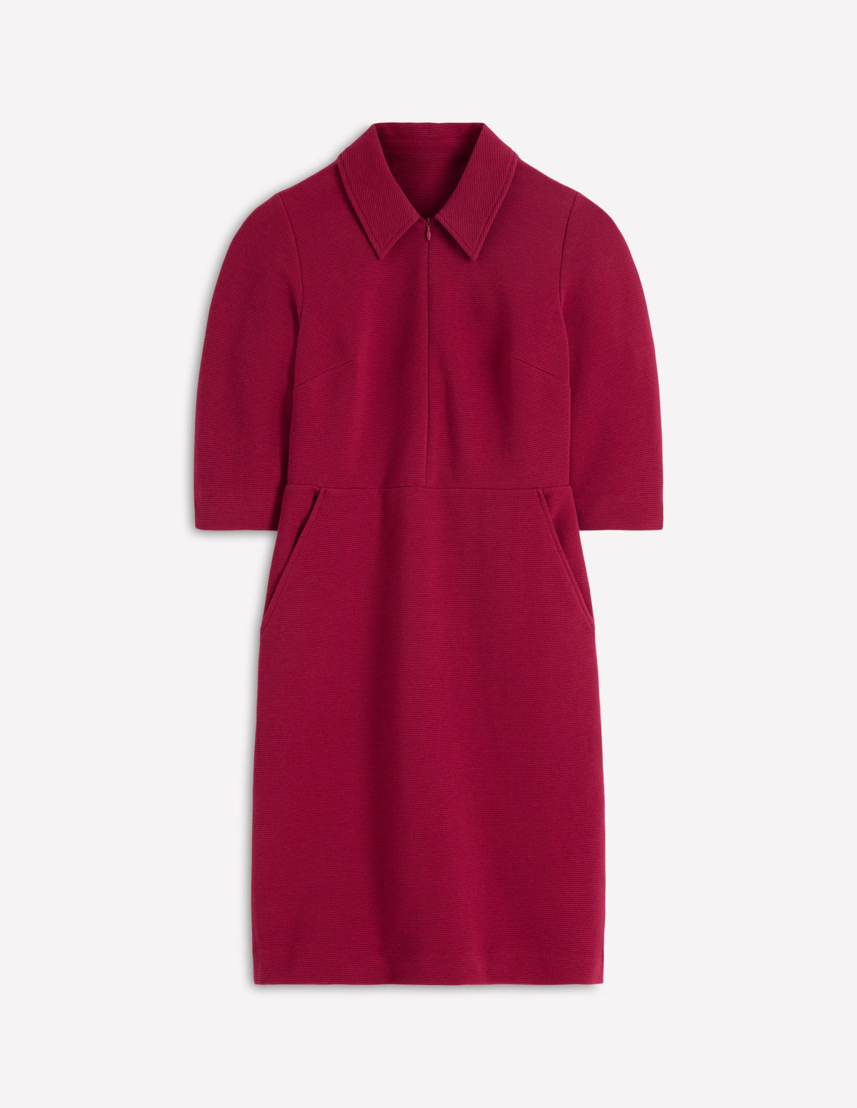 Cam Short Sleeve Ottoman Dress-Ruby Red - Image 5