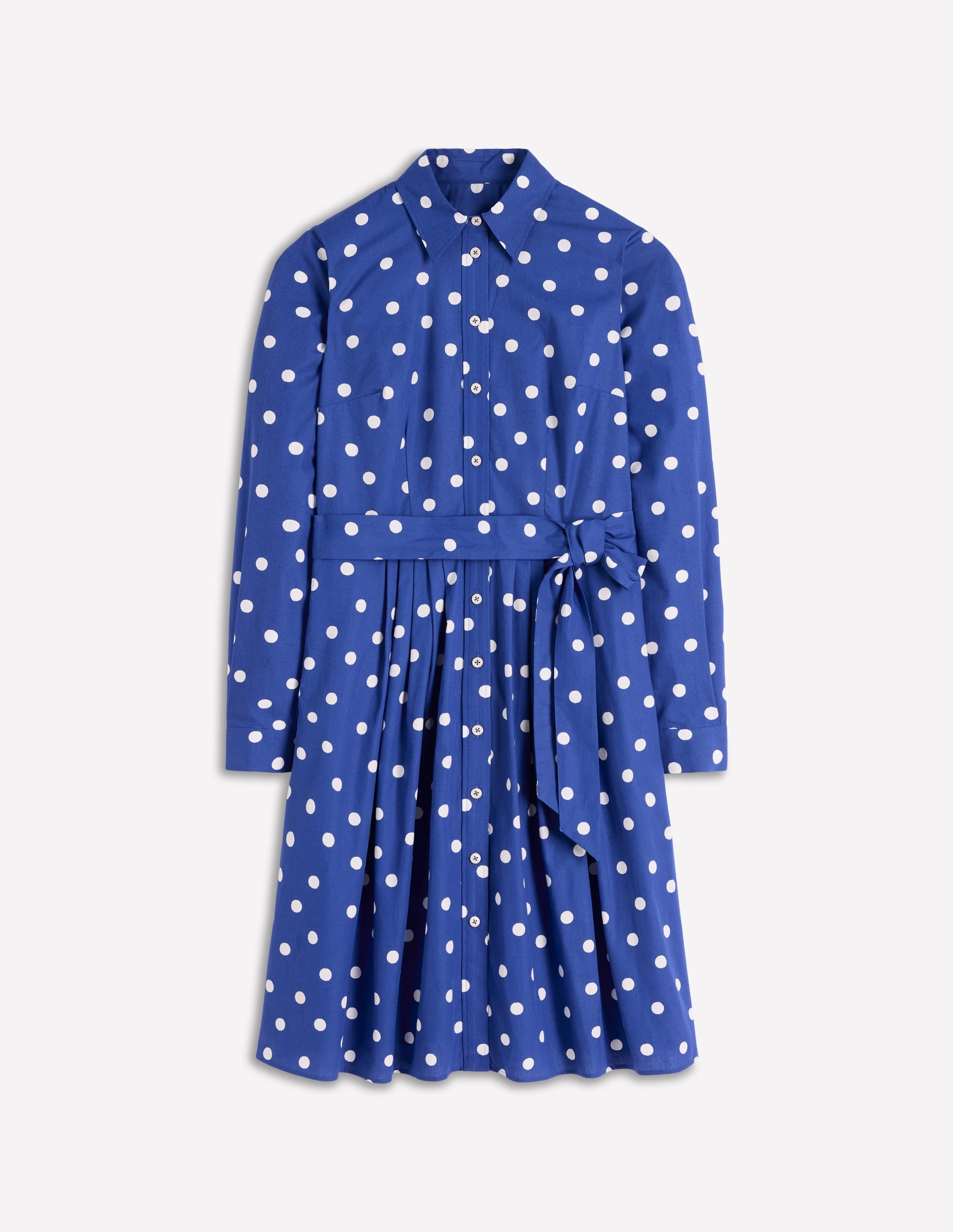 Alexa Long Sleeve Short Dress-Bright Blue, Painted Dot - Image 5