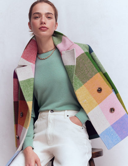 Eva Cashmere Crew Neck Jumper-Celadon Blue-1