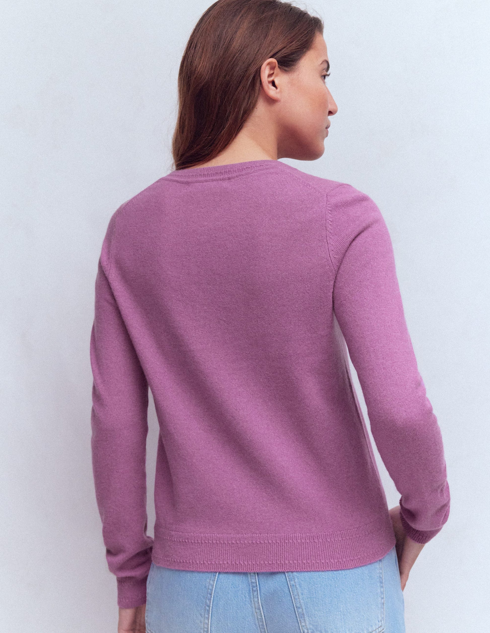 Eva Cashmere Crew Neck Jumper-Clover Purple-5