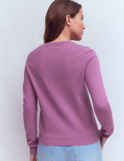 Eva Cashmere Crew Neck Jumper-Clover Purple-5