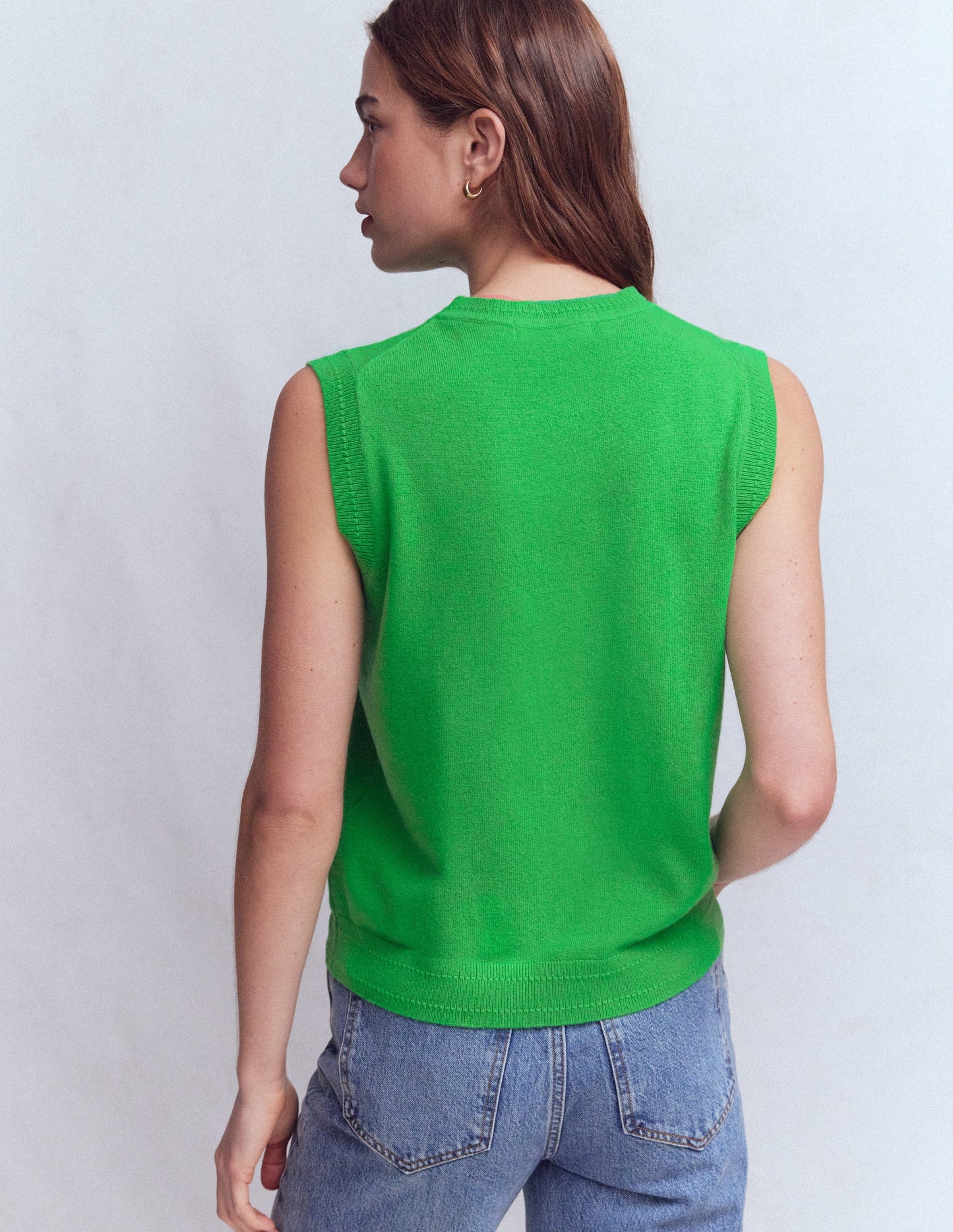 Eva Cashmere Tank-Sapling Green