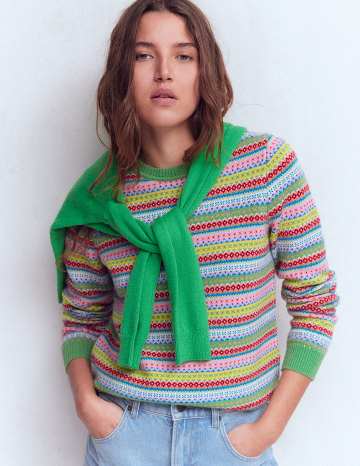 Edie Fair Isle Jumper-Multi, Heritage Geo