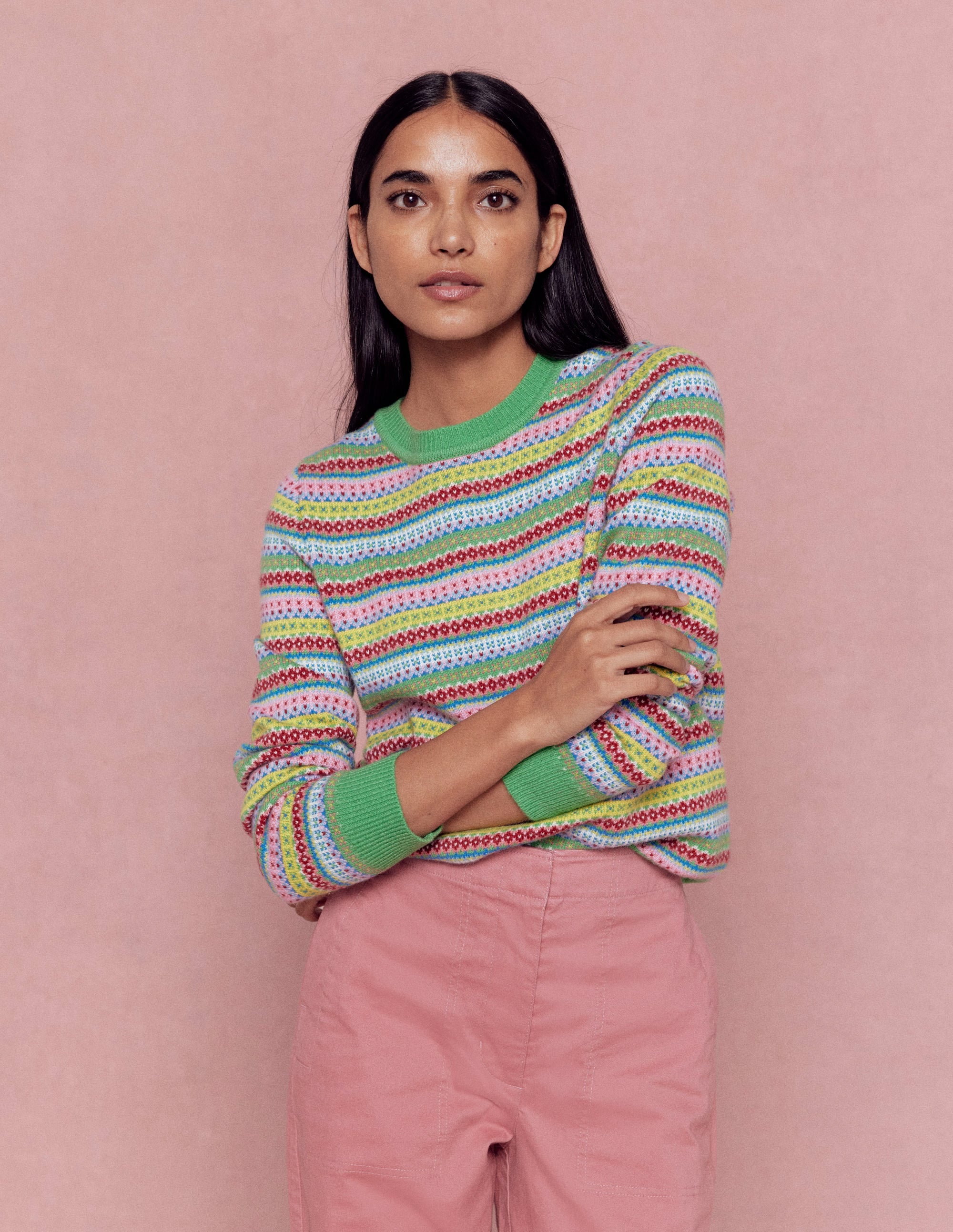 Edie Fair Isle Jumper-Multi, Heritage Geo - Image 5