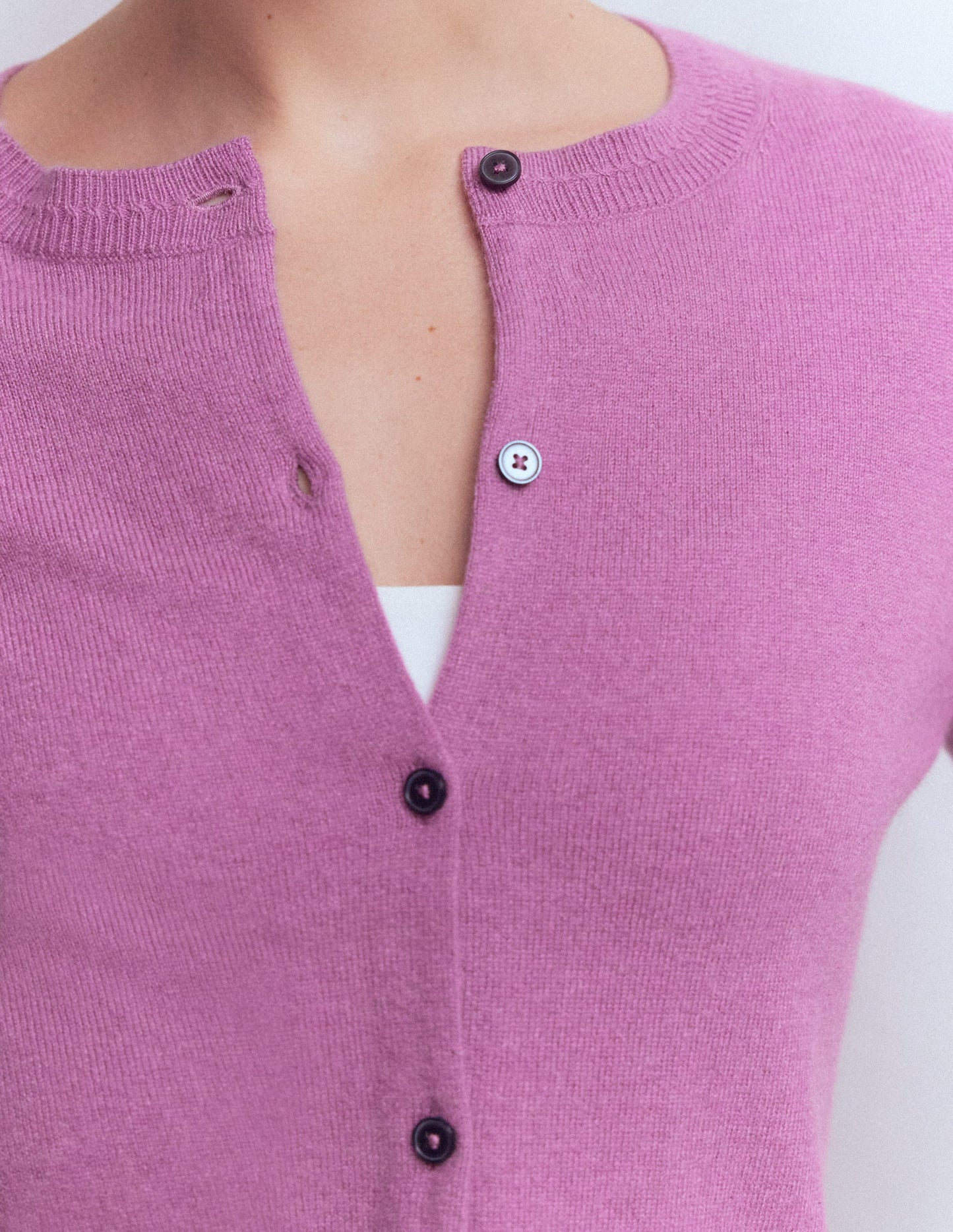 Eva Cashmere Crew Cardigan-Clover Purple
