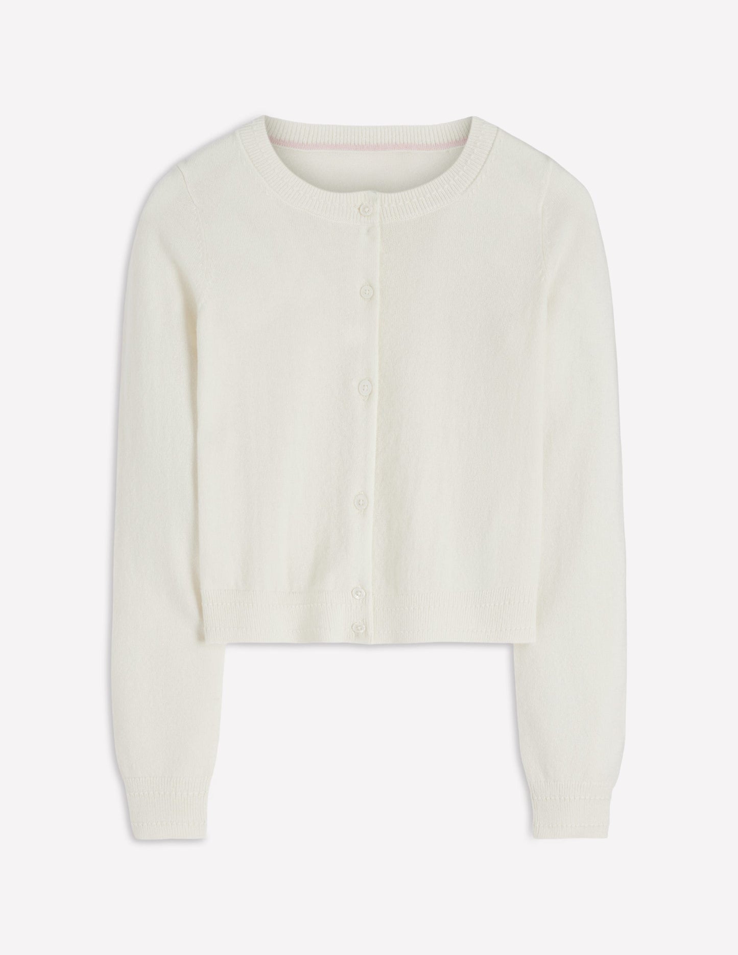 Eva Cashmere Cropped Cardigan-Warm Ivory