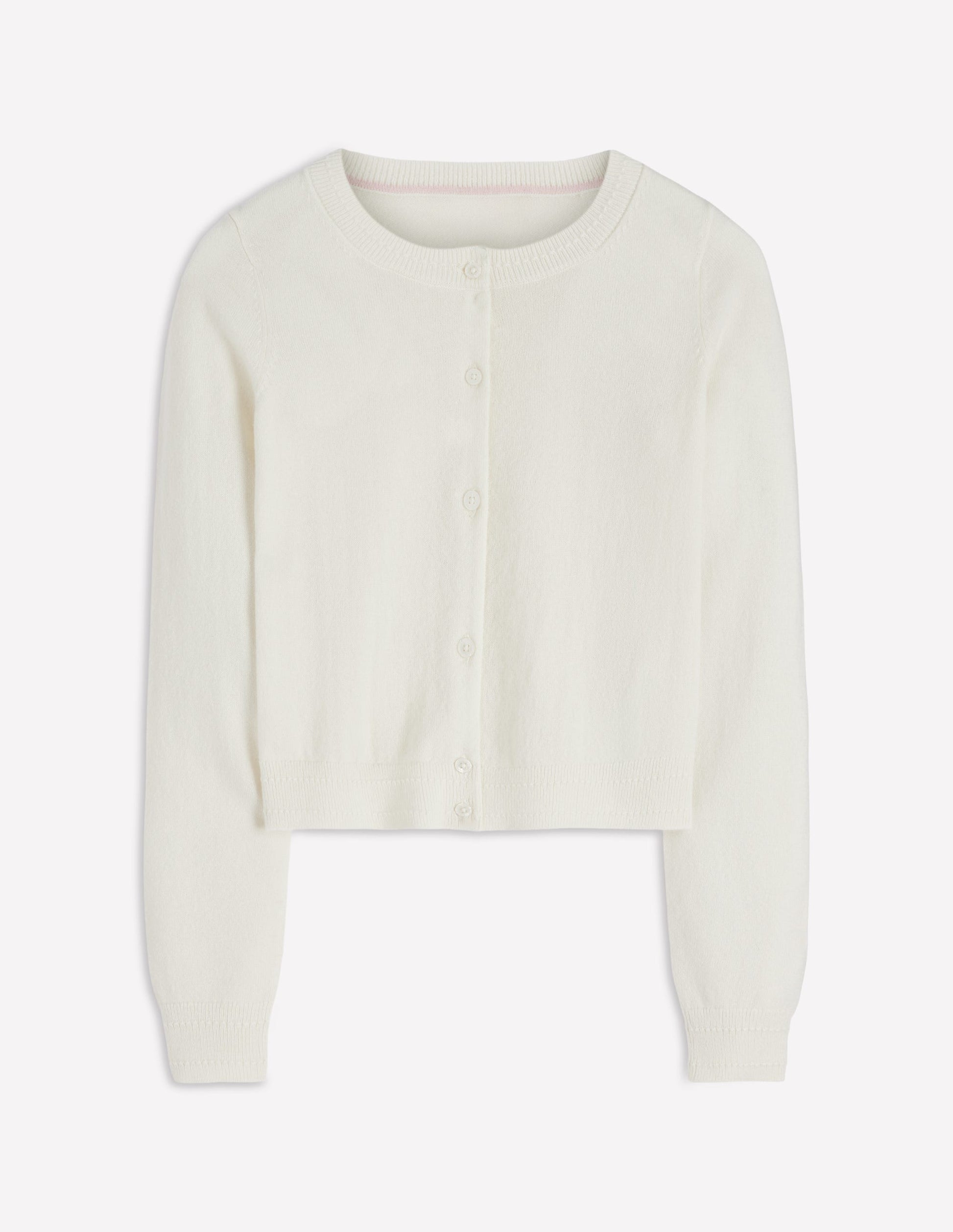 Eva Cashmere Cropped Cardigan-Warm Ivory-5