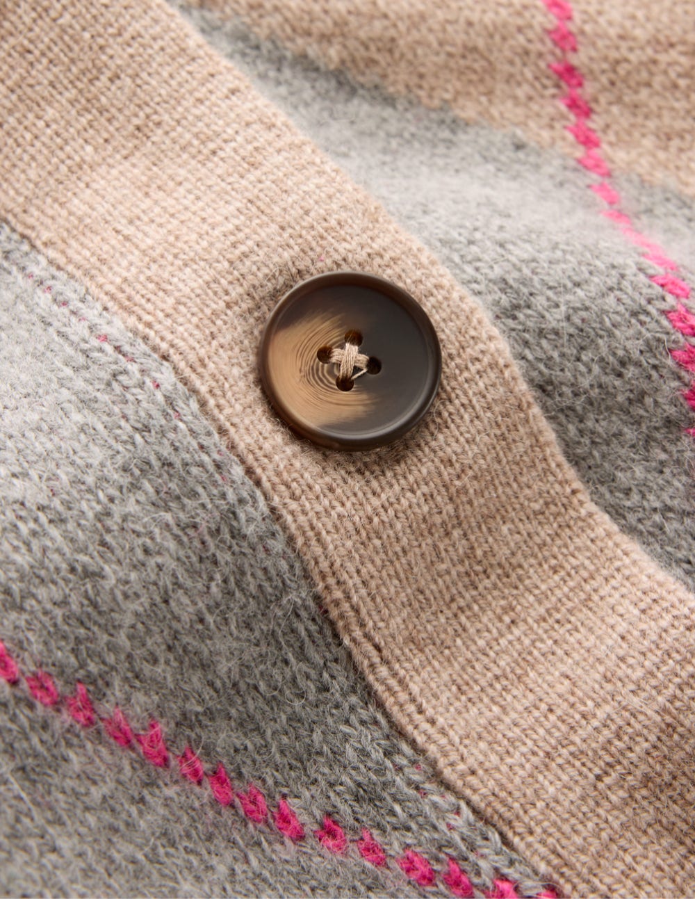 Quinn Boyfriend Cardigan-Neutral Argyle