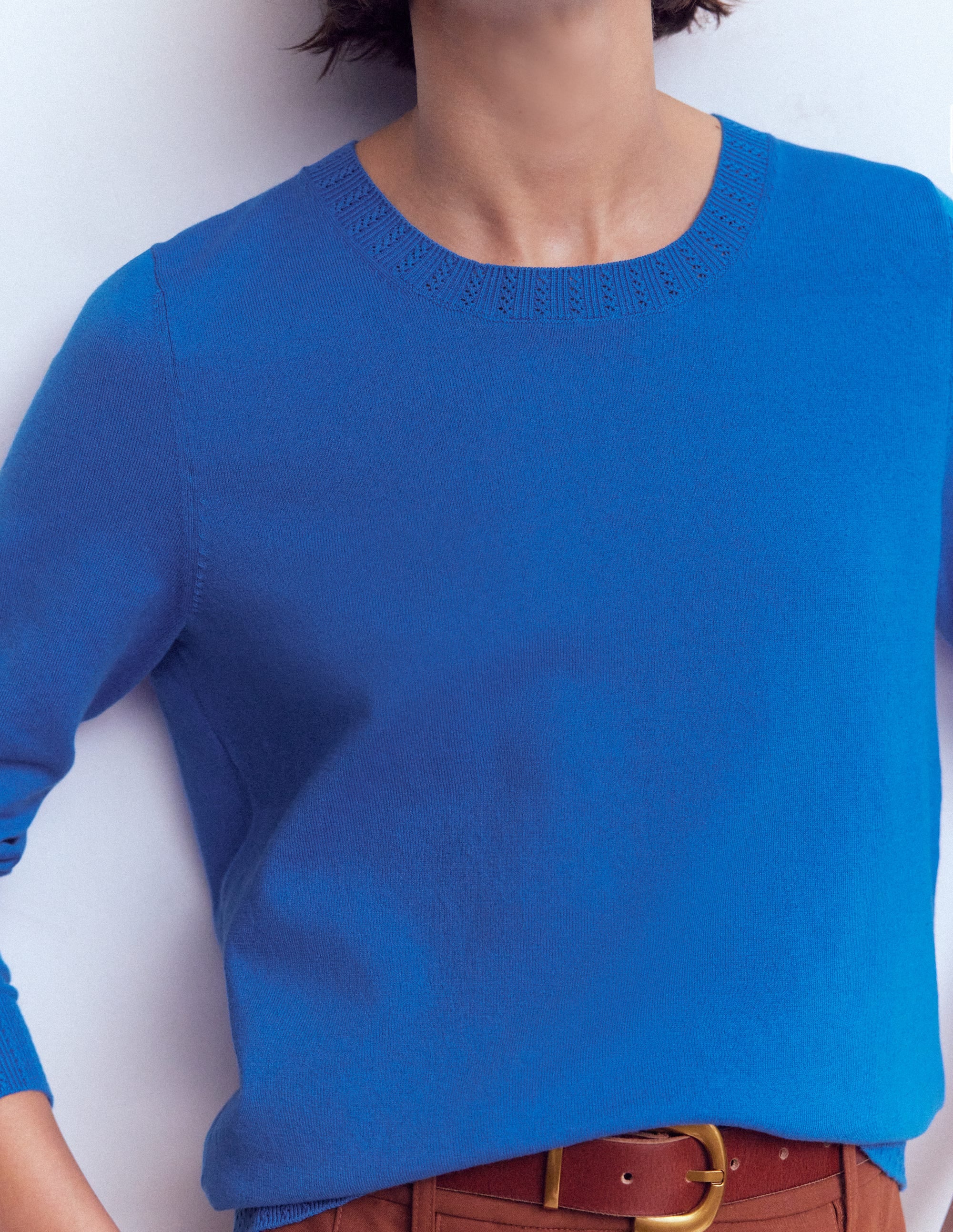 Emilia Cotton Crew Jumper-Kingfisher Blue - Image 2