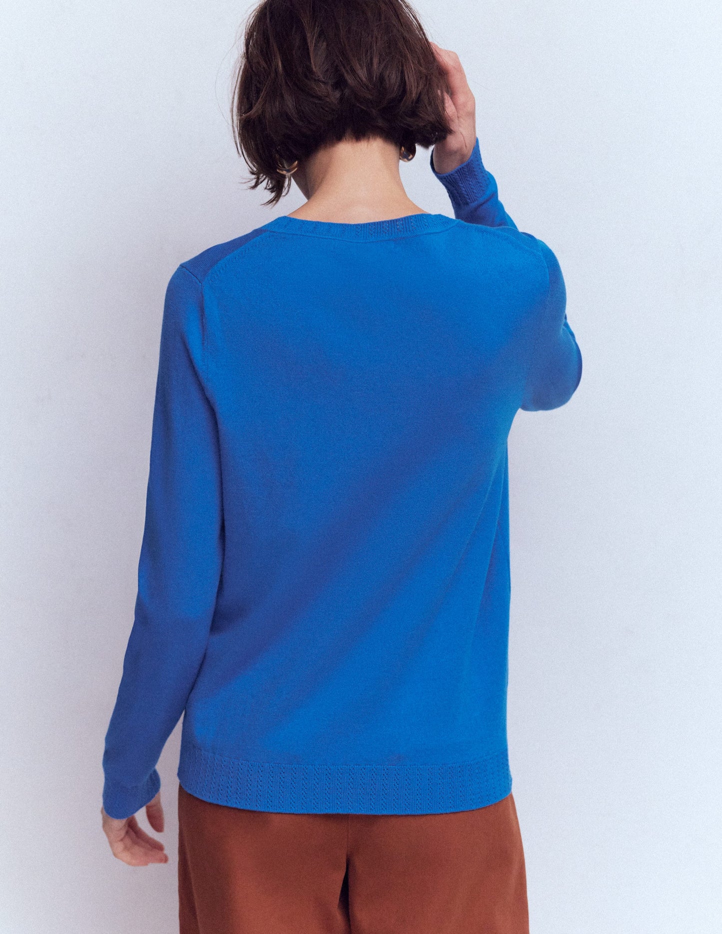 Emilia Cotton Crew Jumper-Kingfisher Blue