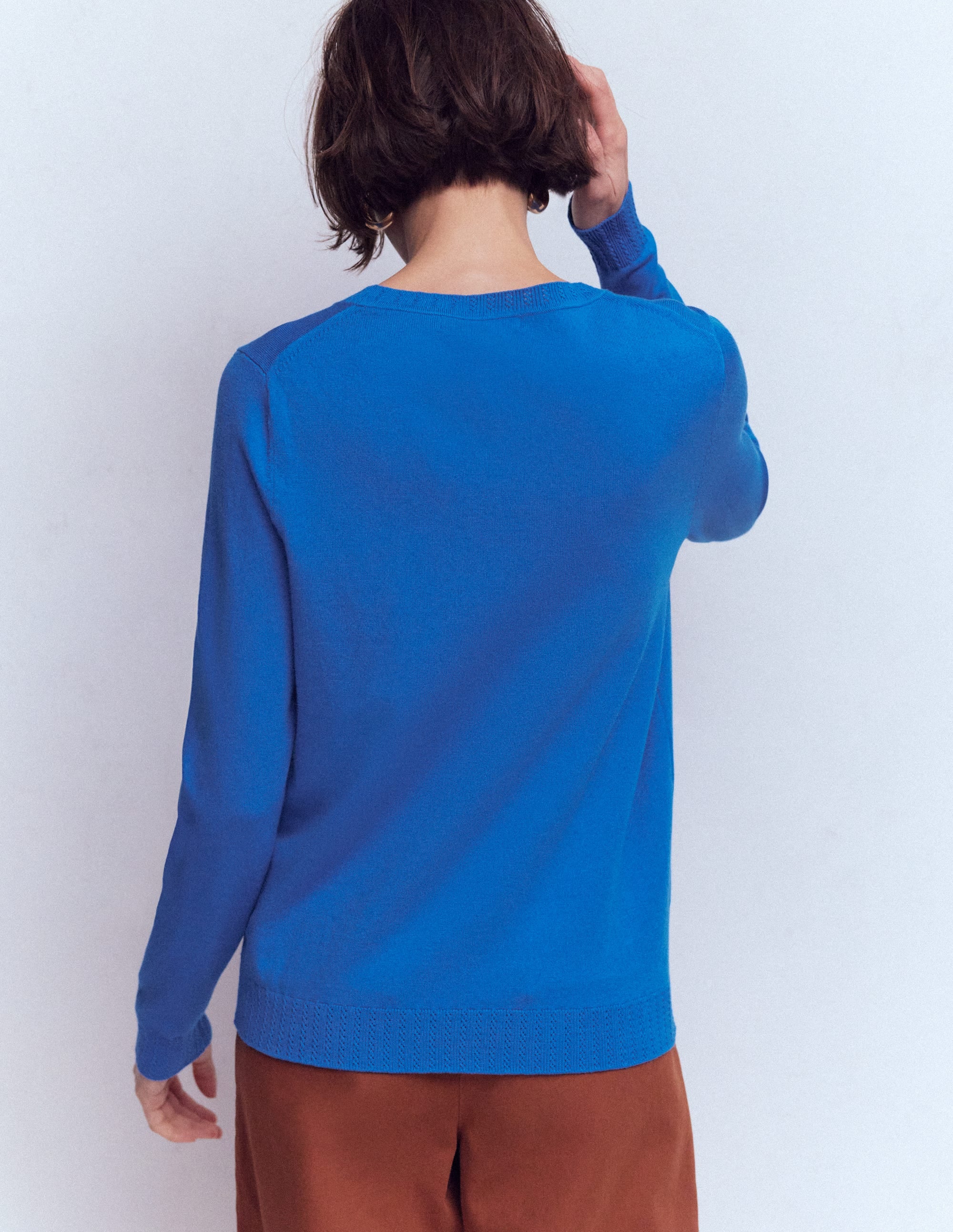 Emilia Cotton Crew Jumper-Kingfisher Blue - Image 3